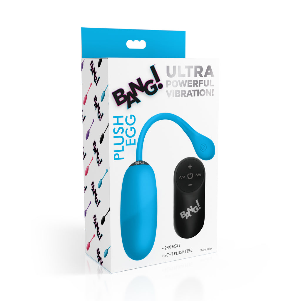 Bang! Remote Control 28X Silicone Plush Egg - Black Blue