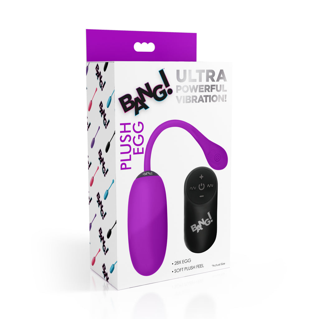 Bang! Remote Control 28X Silicone Plush Egg - Black Purple