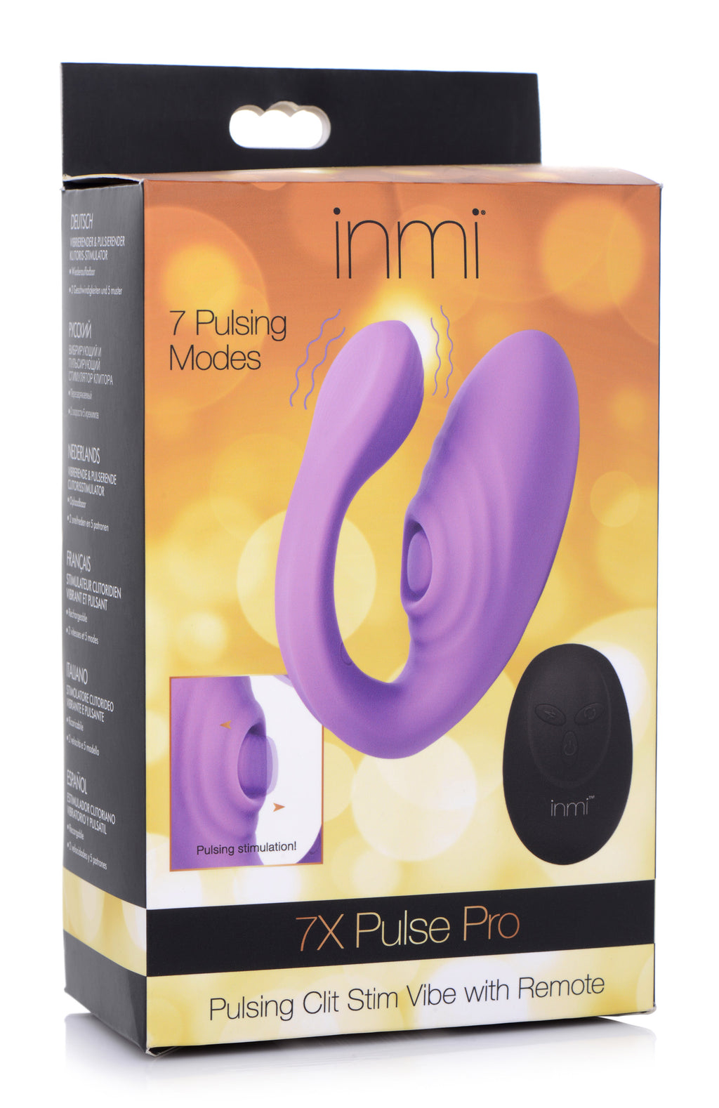Inmi 7X Pulse Pro Pulsating and Clit Stimulating Vibrator with Remote Control Purple