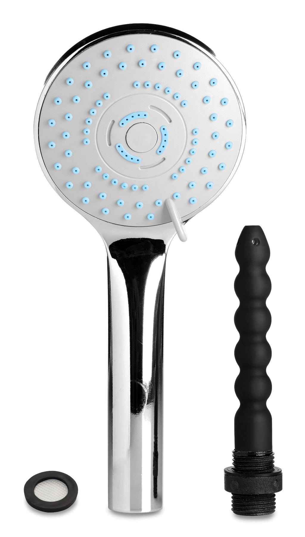 CleanStream Shower Head with Silicone Enema Nozzle Black