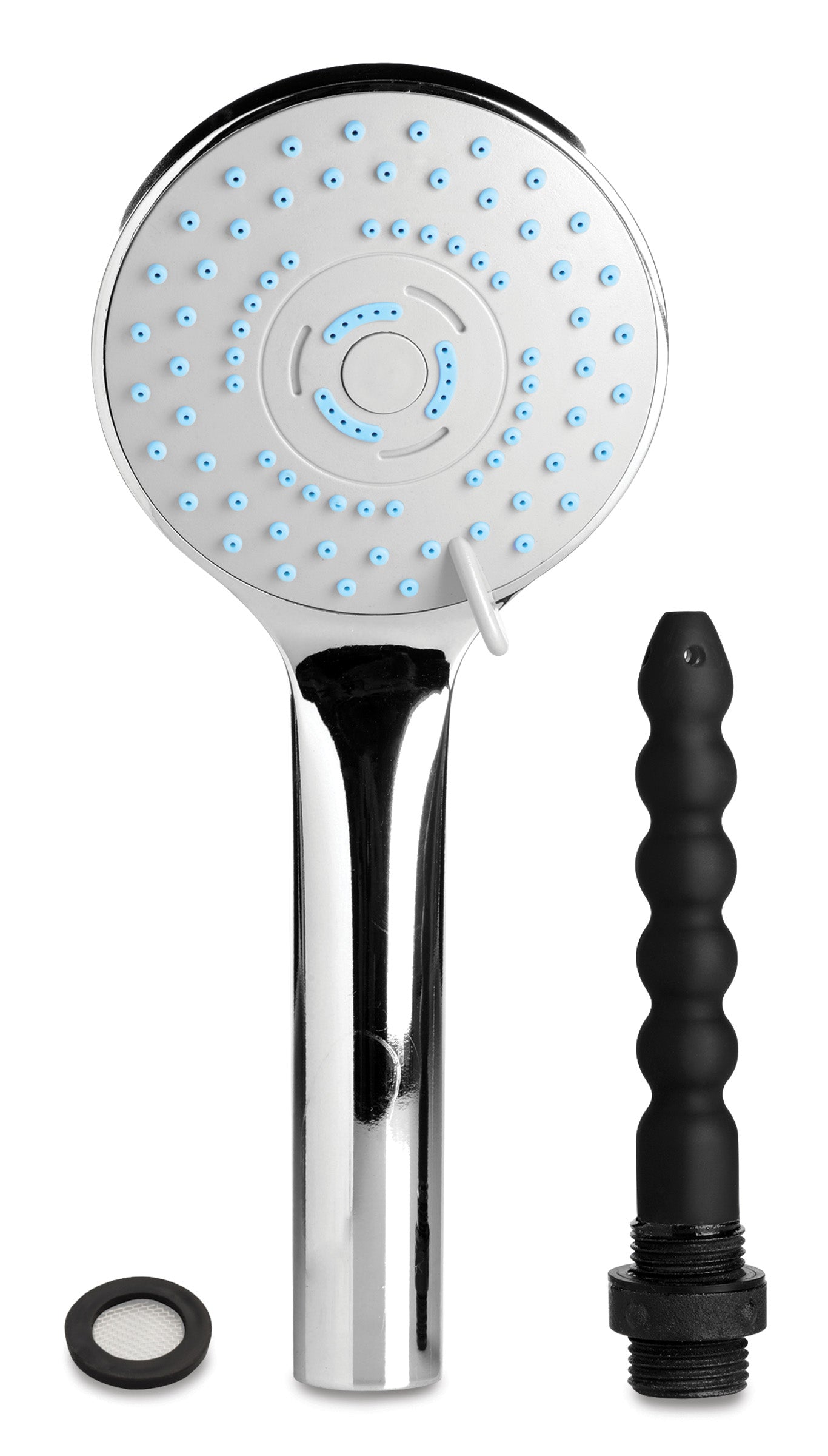 CleanStream Shower Head with Silicone Enema Nozzle Black