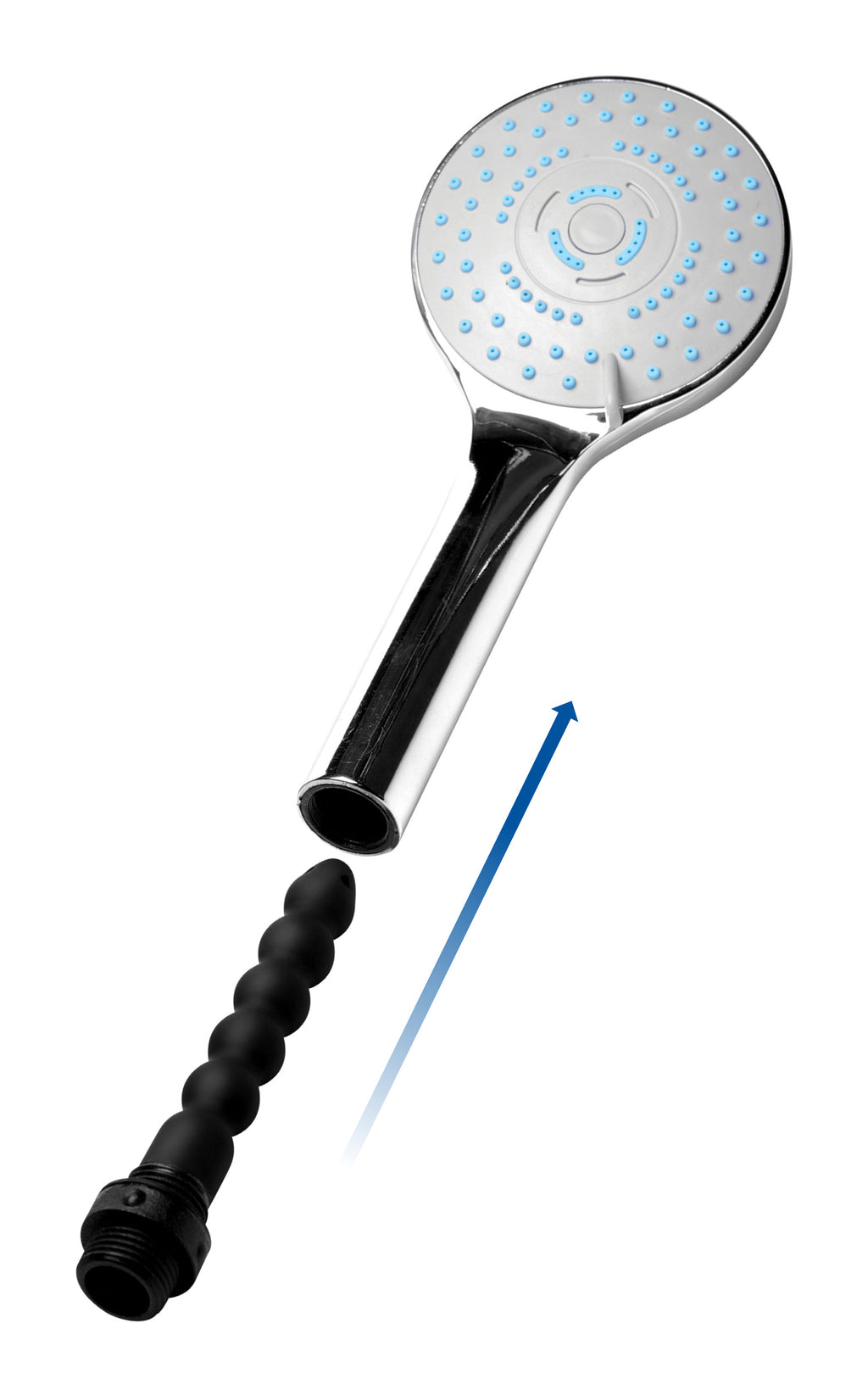 CleanStream Shower Head with Silicone Enema Nozzle Black
