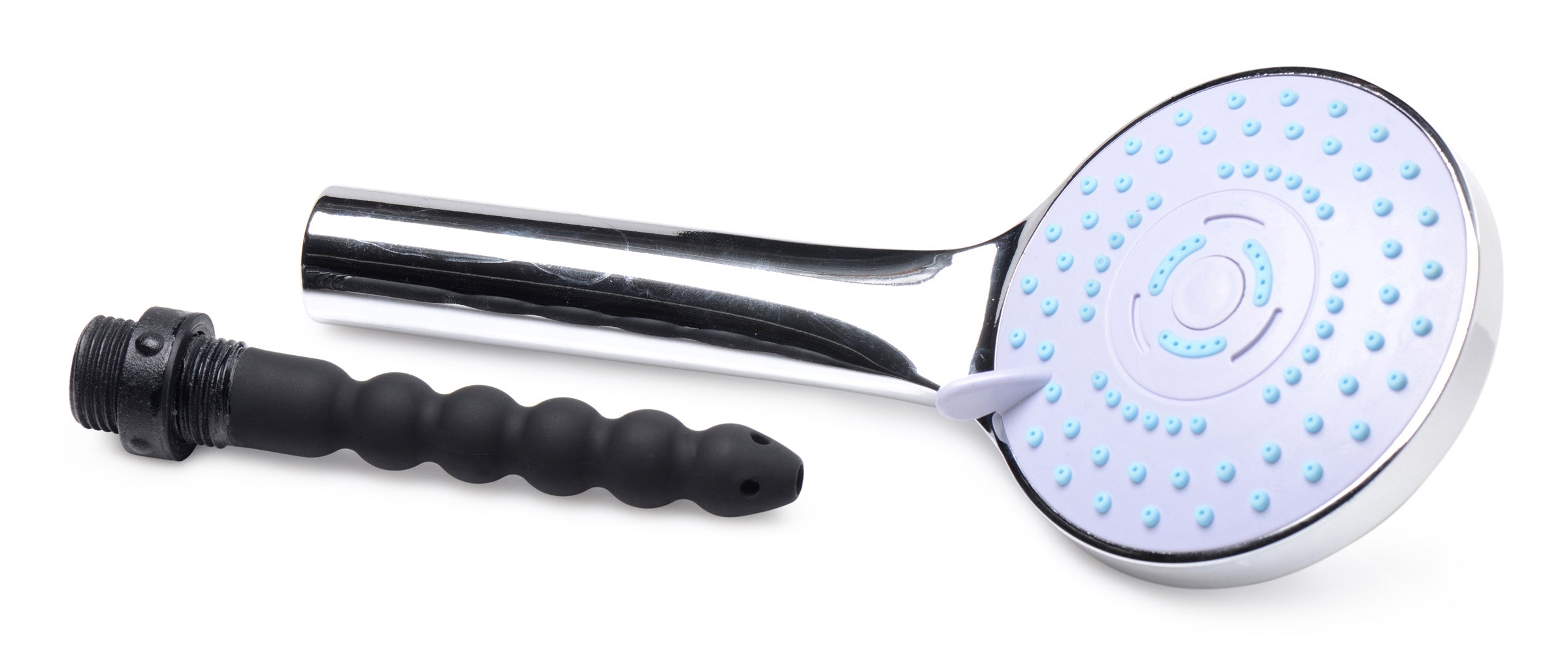 CleanStream Shower Head with Silicone Enema Nozzle Black