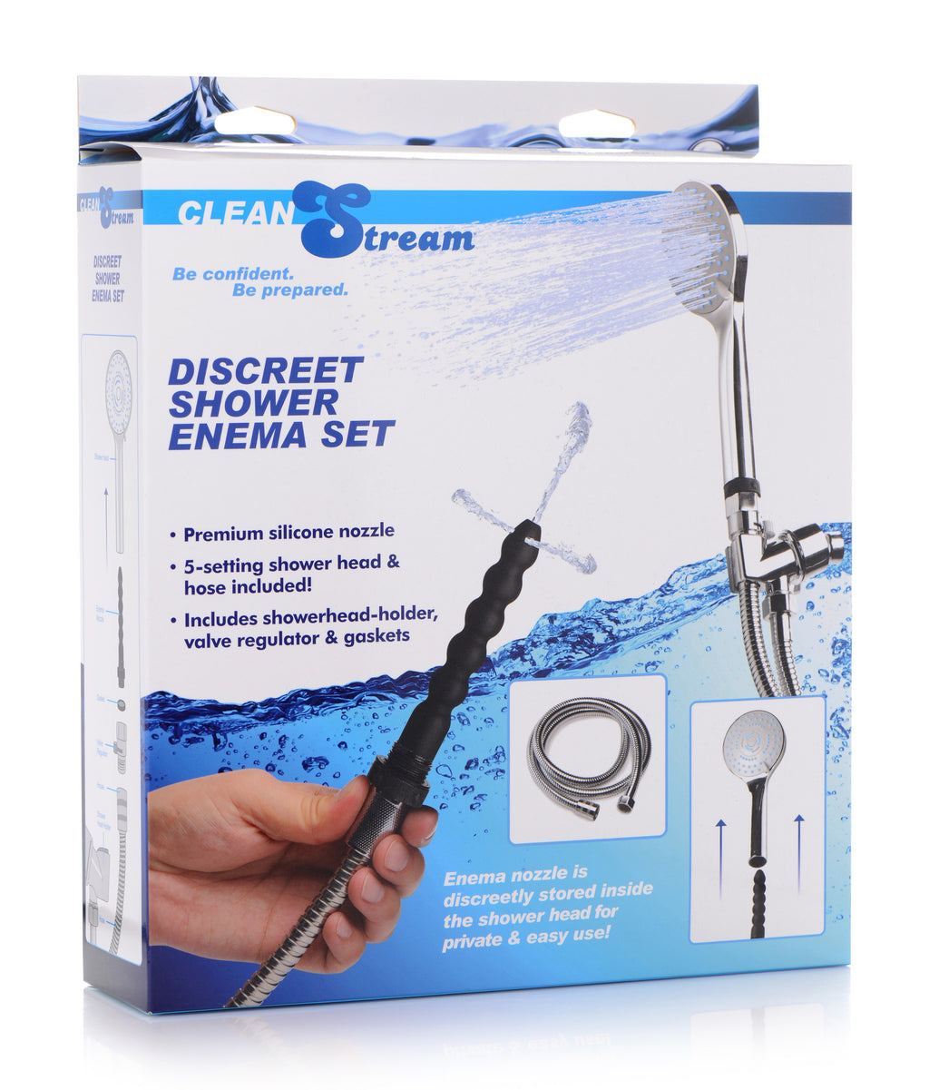 CleanStream Discreet Silicone Shower Enema Set Black