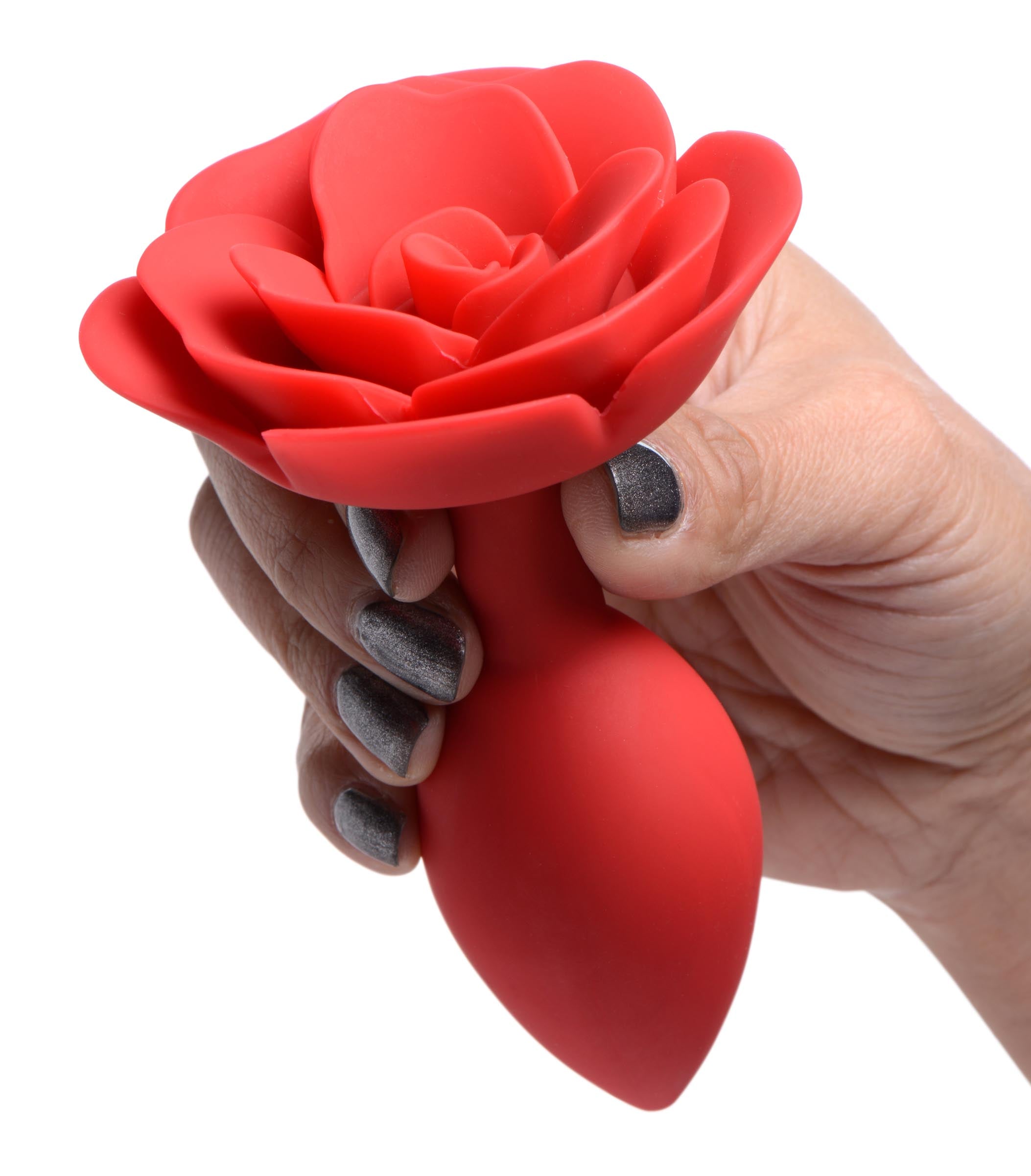 Master Series Booty Bloom Silicone Rose Anal Plug - Small Red