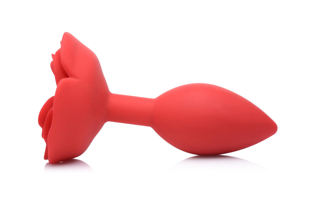 Master Series Booty Bloom Silicone Rose Anal Plug - Small Red