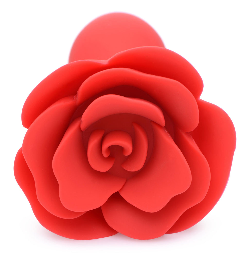 Master Series Booty Bloom Silicone Rose Anal Plug - Small Red