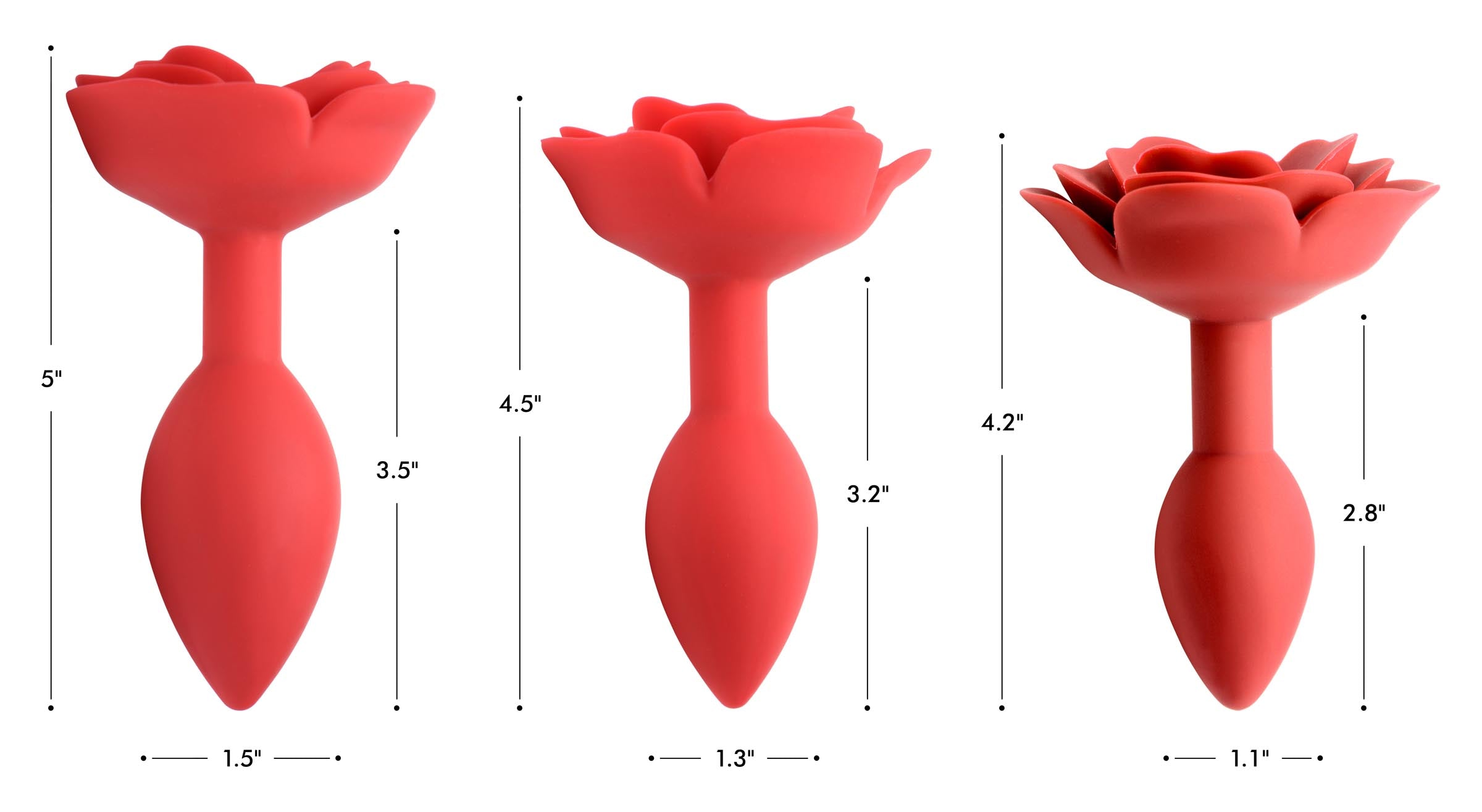 Master Series Booty Bloom Silicone Rose Anal Plug - Small Red