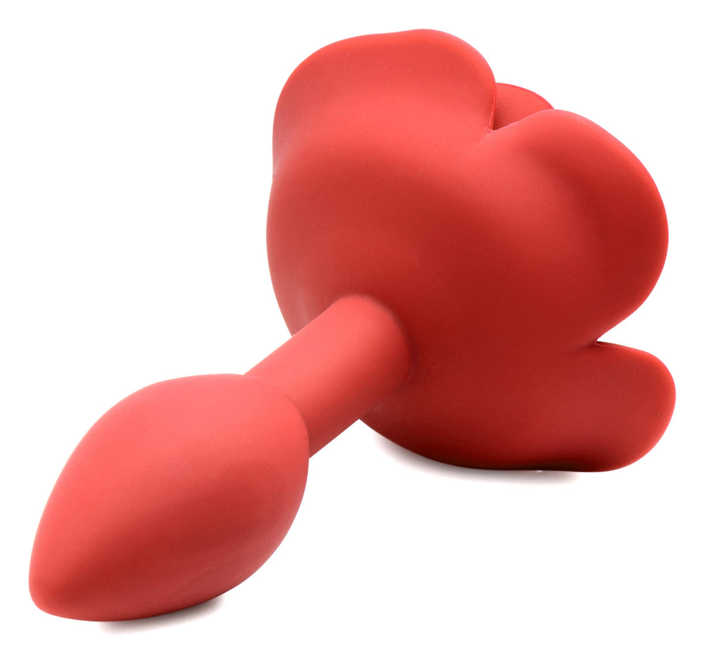 Master Series Booty Bloom Silicone Rose Anal Plug - Small Red