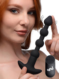 Bang! Remote Control Vibrating Silicone Anal Beads - Black Black
