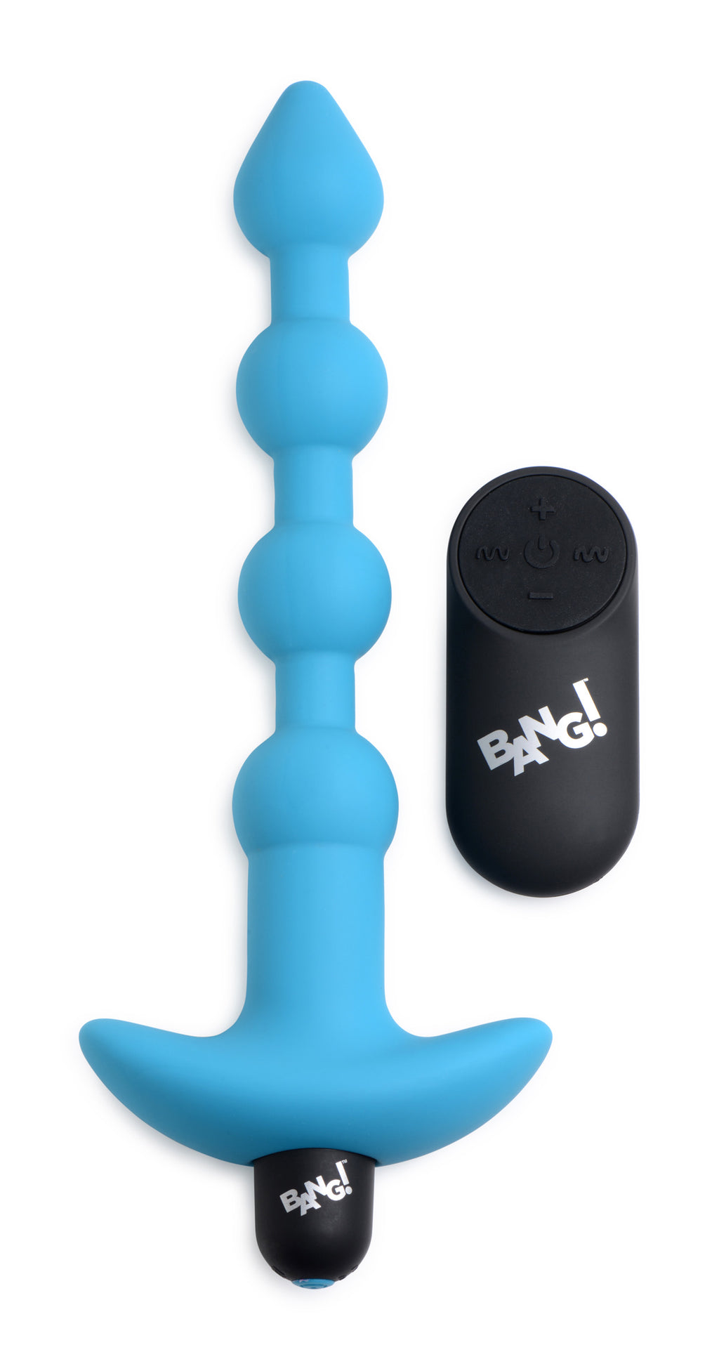 Bang! Remote Control Vibrating Silicone Anal Beads - Black Blue