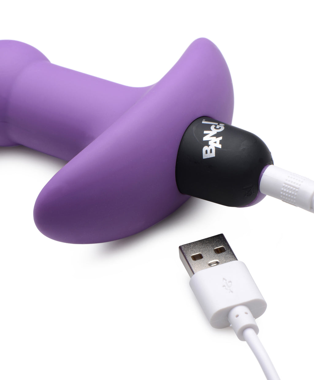 Bang! Remote Control Vibrating Silicone Anal Beads - Black Purple