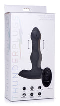 Thunderplugs Vibrating and Thrusting Remote Control Silicone Anal Plug Black