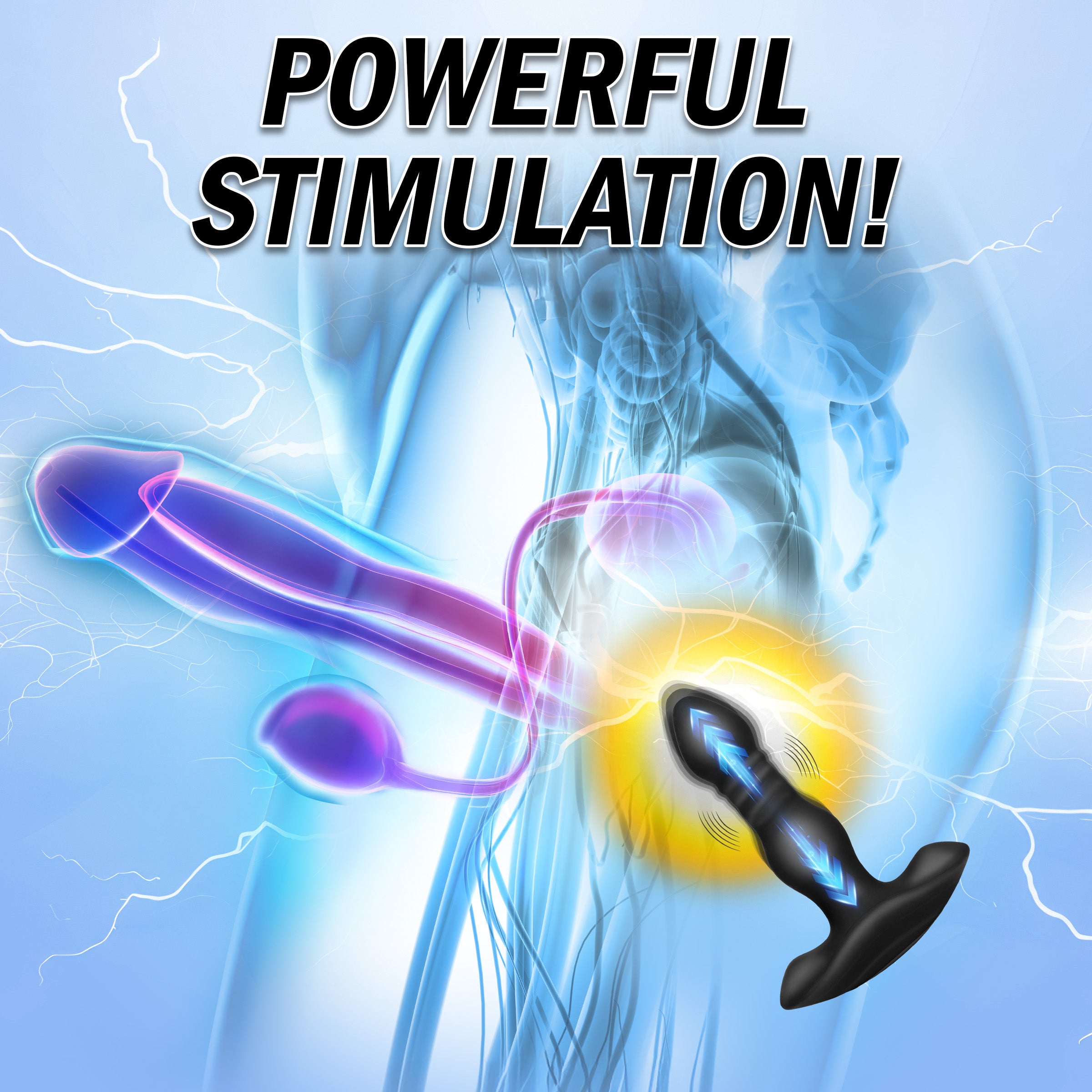 Thunderplugs Vibrating and Thrusting Remote Control Silicone Anal Plug Black