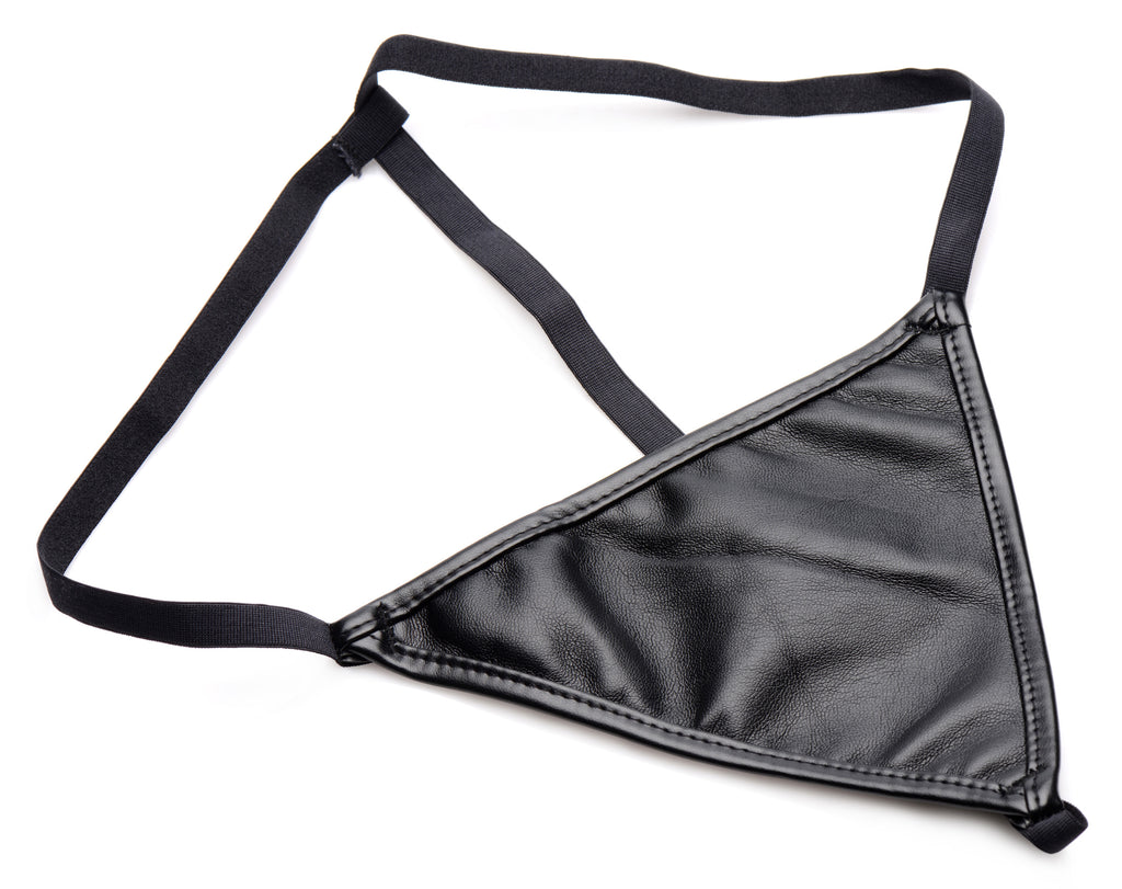 Strict Lace-up Corset and Thong - Large Black