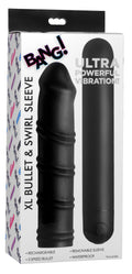 Bang! XL Silicone Bullet and Swirl Sleeve Black