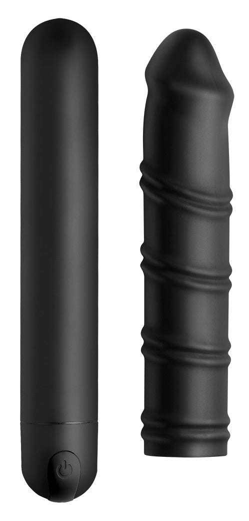 Bang! XL Silicone Bullet and Swirl Sleeve Black