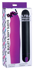 Bang! XL Silicone Bullet and Wavy Sleeve Purple