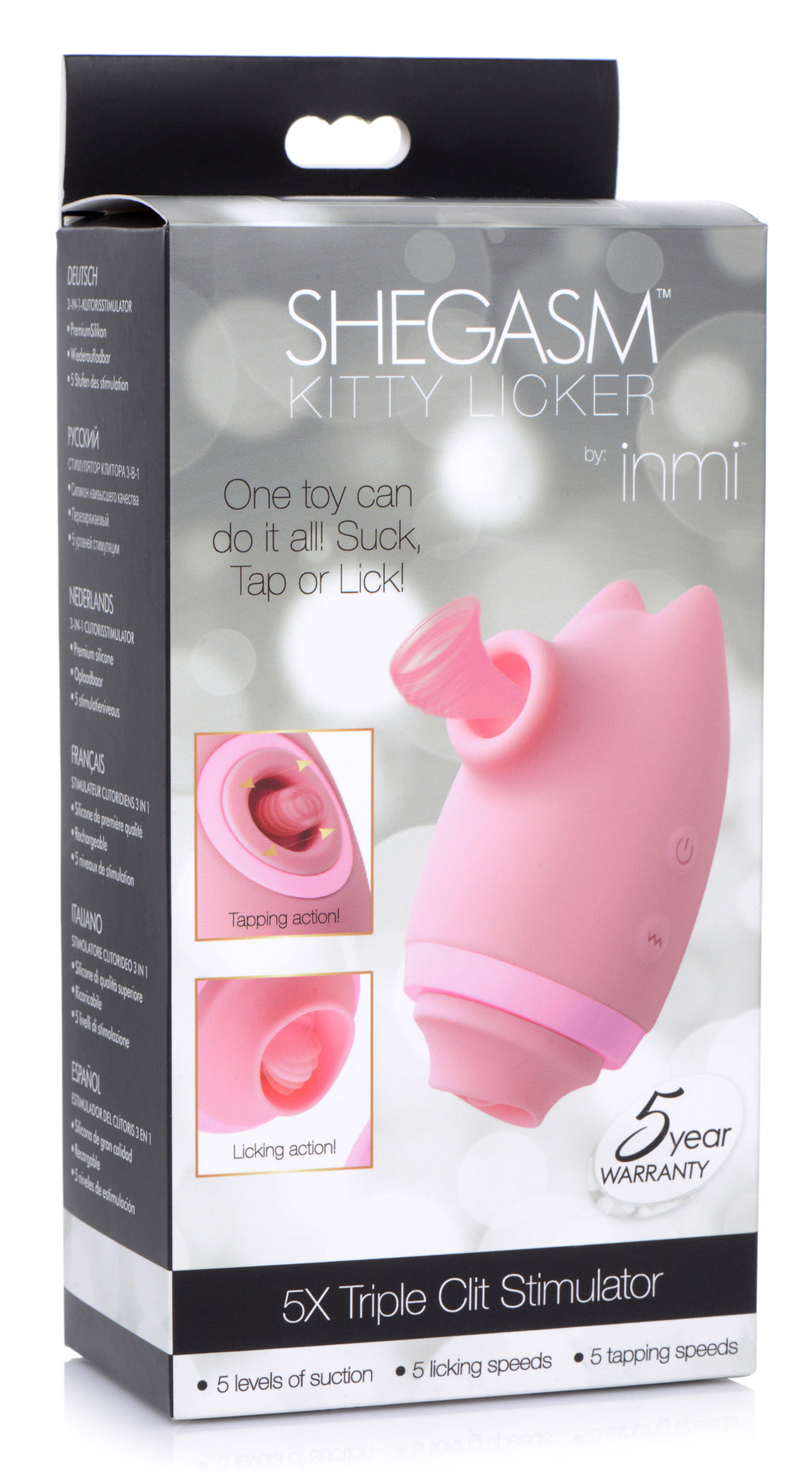 Shegasm Kitty Licker 5X 3 in 1 Clit Stimulator Pink