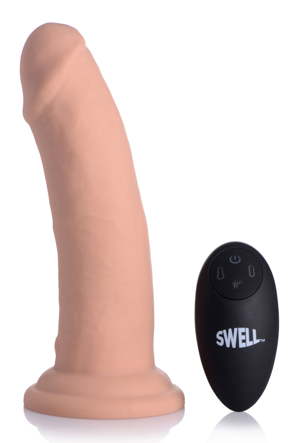 Swell 7X Inflatable and Vibrating Remote Control Silicone Dildo - 7 Inch Flesh