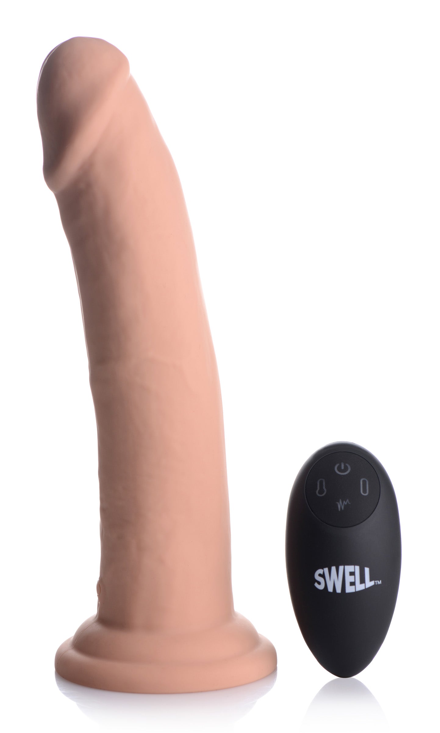 Swell 7X Inflatable and Vibrating Remote Control Silicone Dildo - 8.5 Inch Flesh