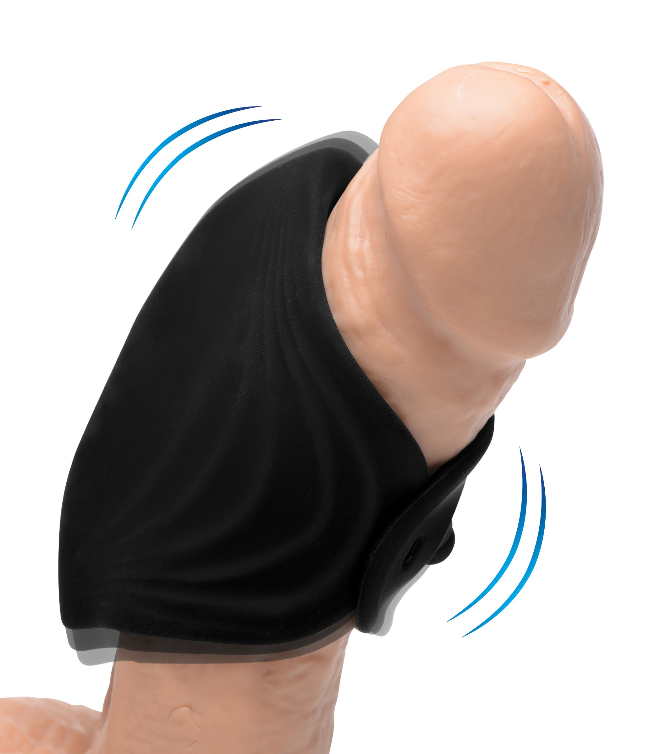 Trinity Men 10X Pleasure Stroke Vibrating Silicone Penis Sleeve Black