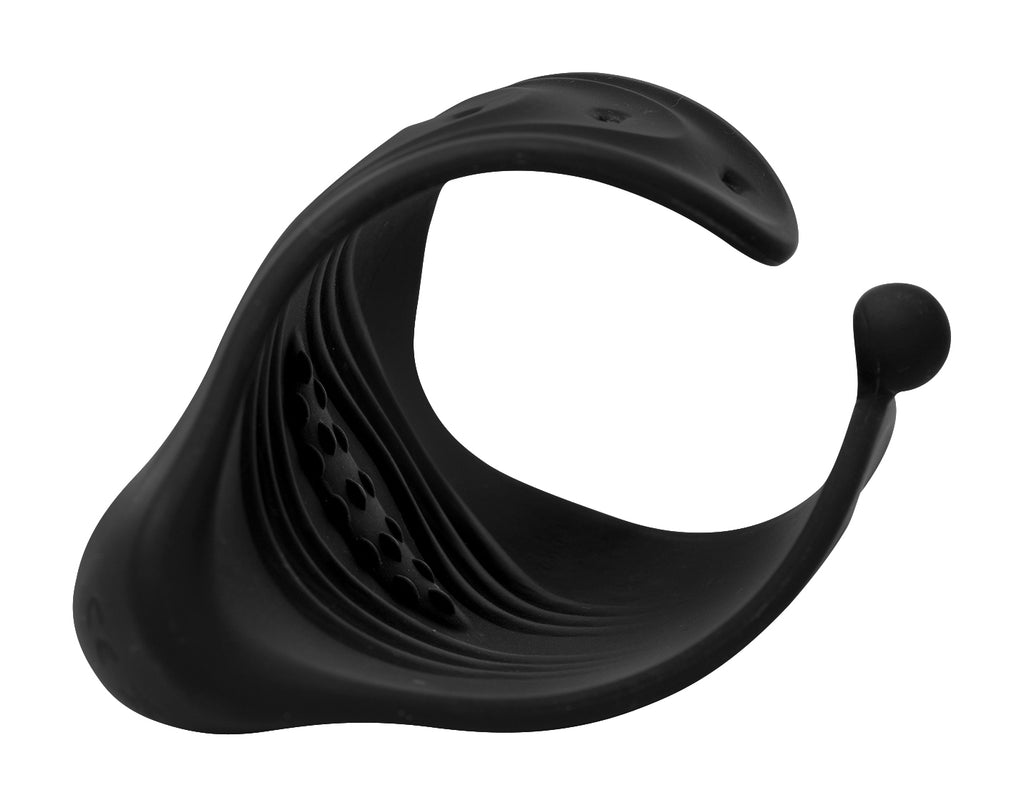 Trinity Men 10X Pleasure Stroke Vibrating Silicone Penis Sleeve Black