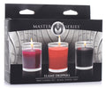 Master Series Flame Drippers Candle Set Designed for Wax Play Black, Purple, Red