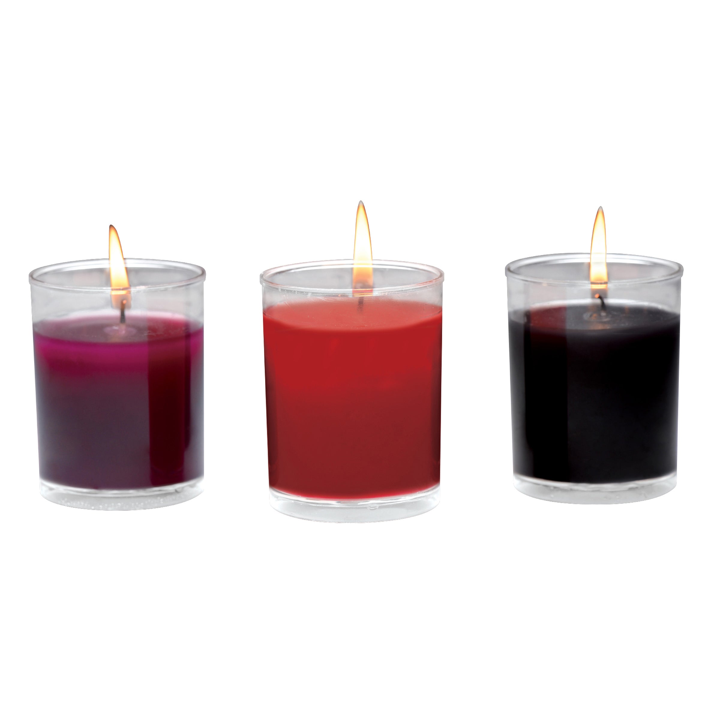 Master Series Flame Drippers Candle Set Designed for Wax Play Black, Purple, Red