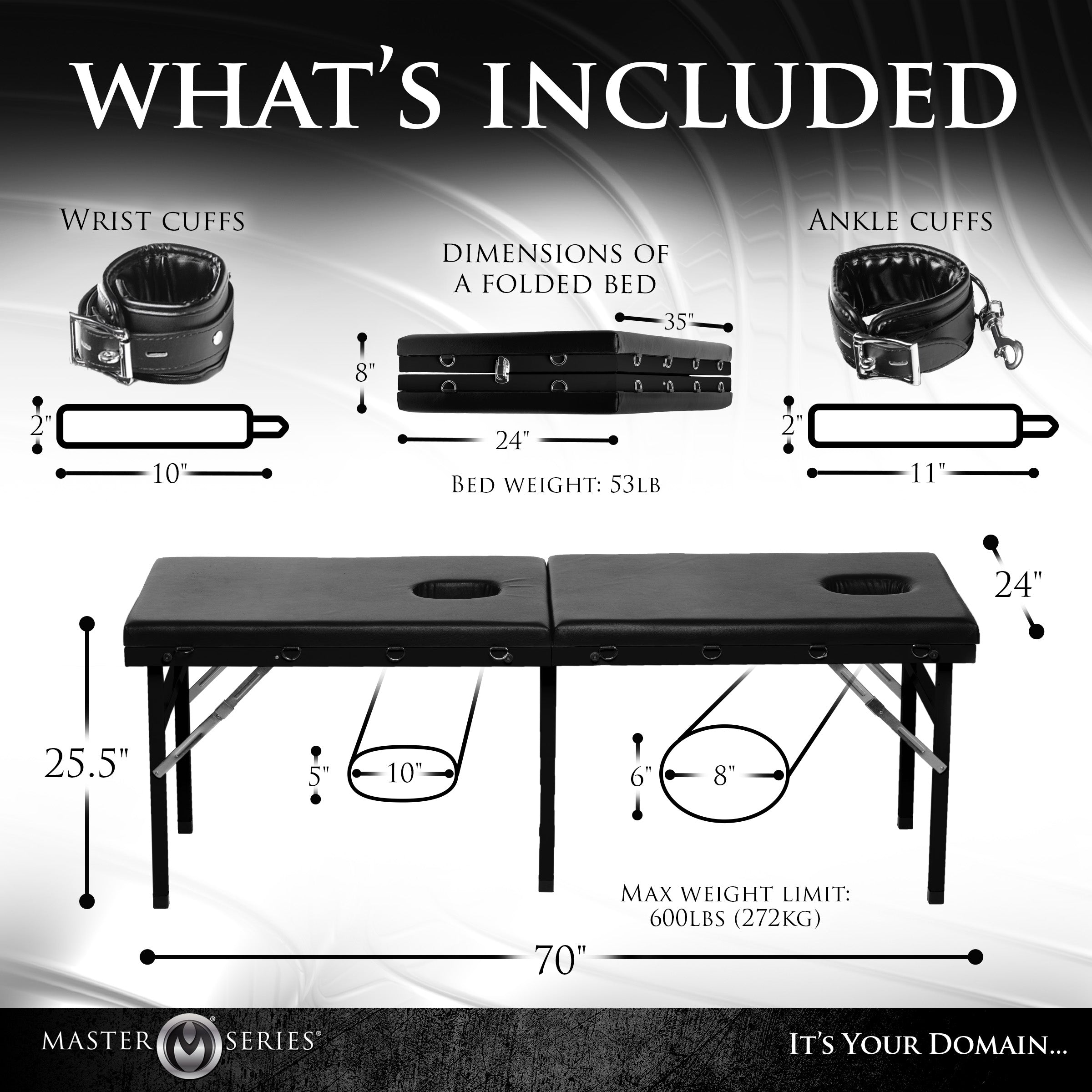 Master Series Extreme Bondage Table Black