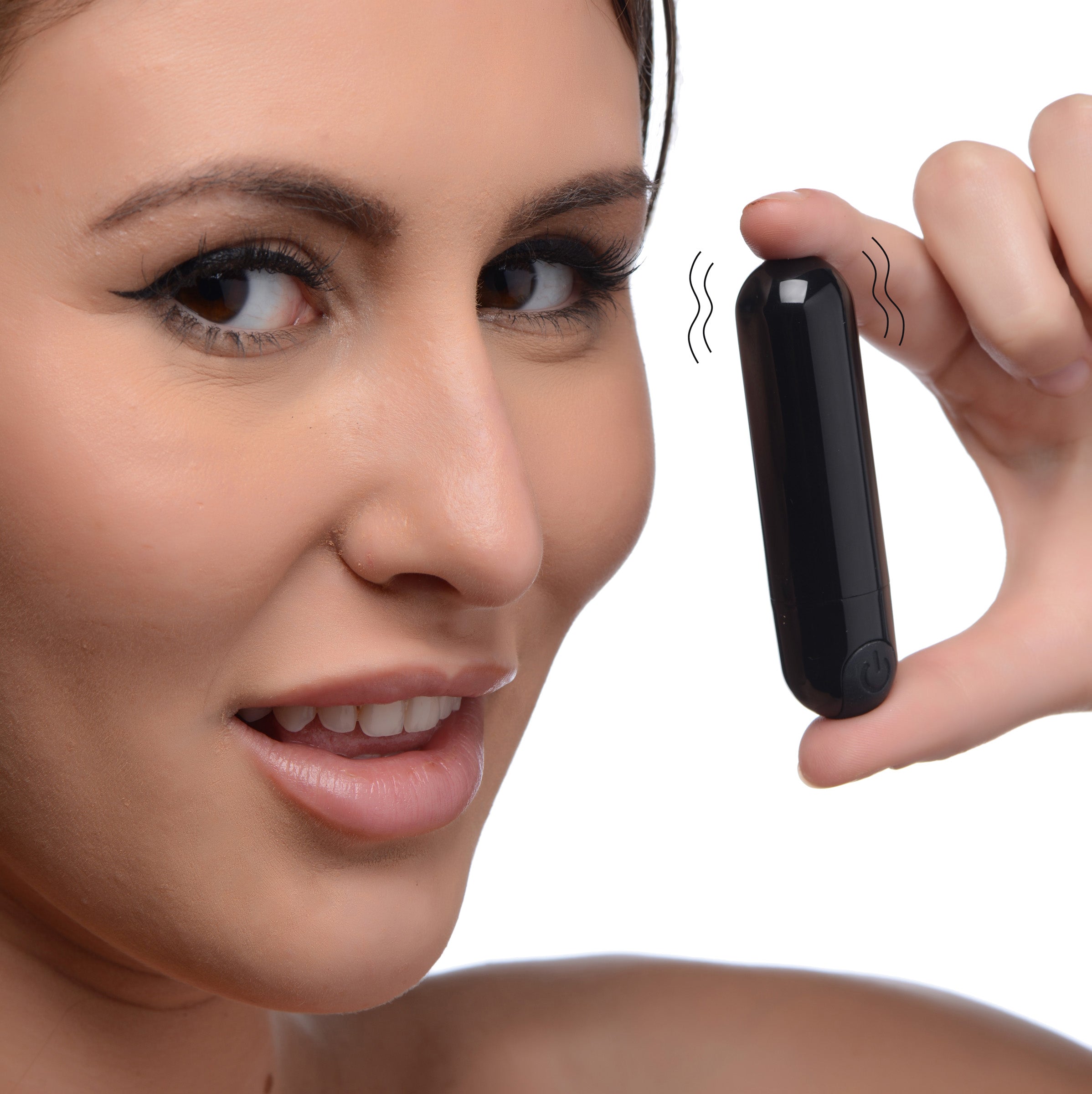 Bang! 10X Rechargeable Vibrating Metallic Bullet - Black Black