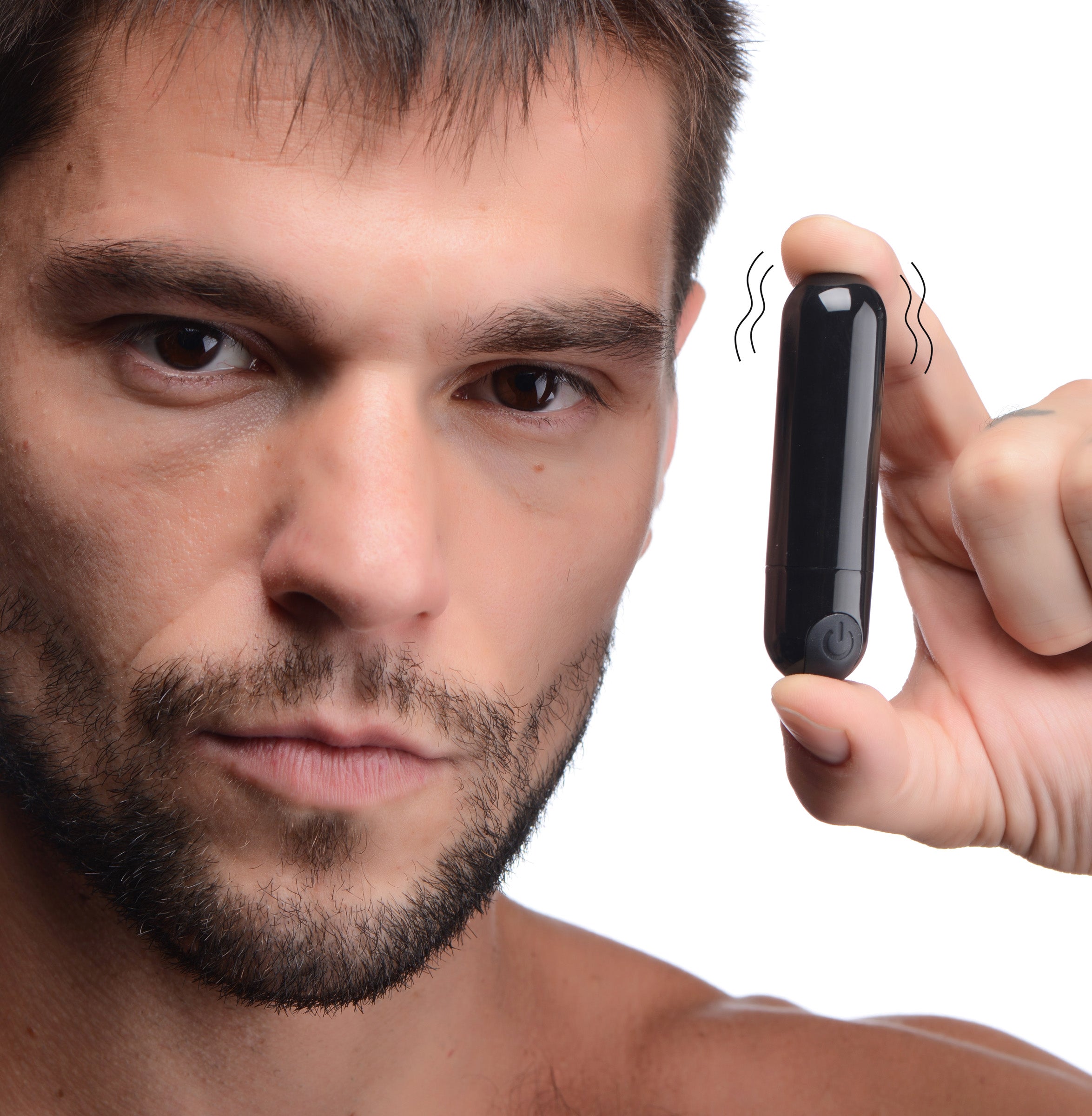 Bang! 10X Rechargeable Vibrating Metallic Bullet - Black Black