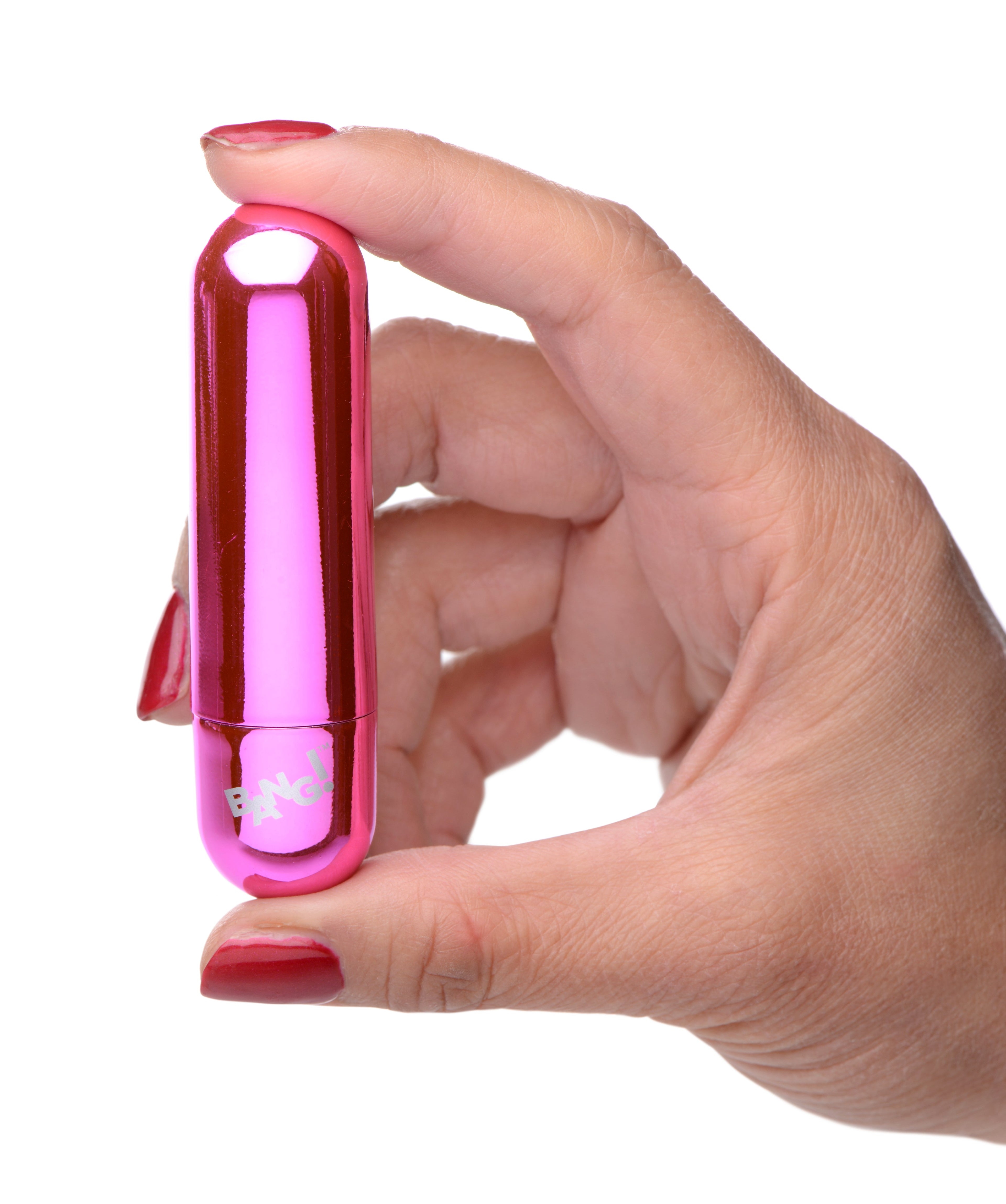 Bang! 10X Rechargeable Vibrating Metallic Bullet - Black Pink