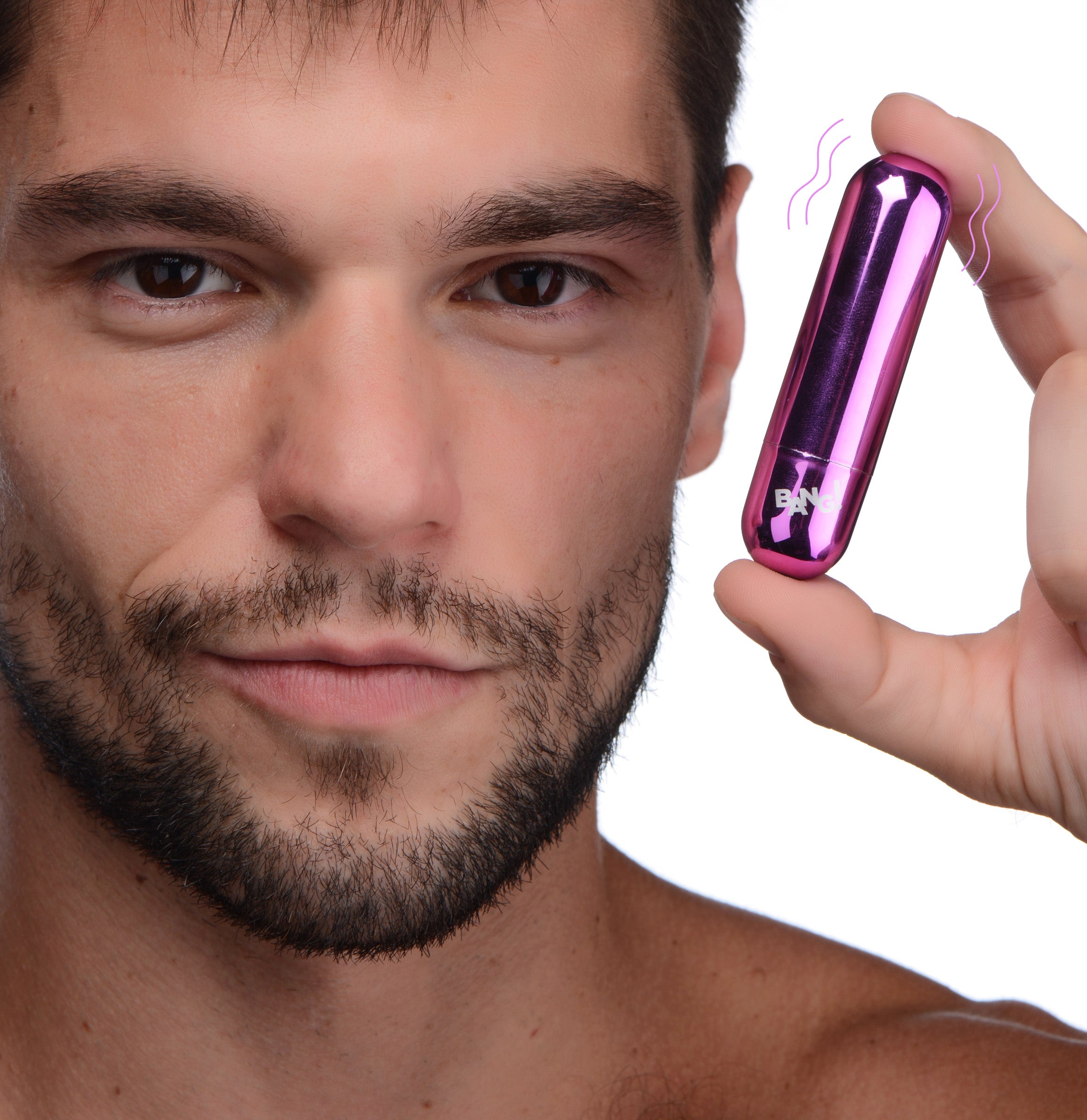 Bang! 10X Rechargeable Vibrating Metallic Bullet - Black Purple