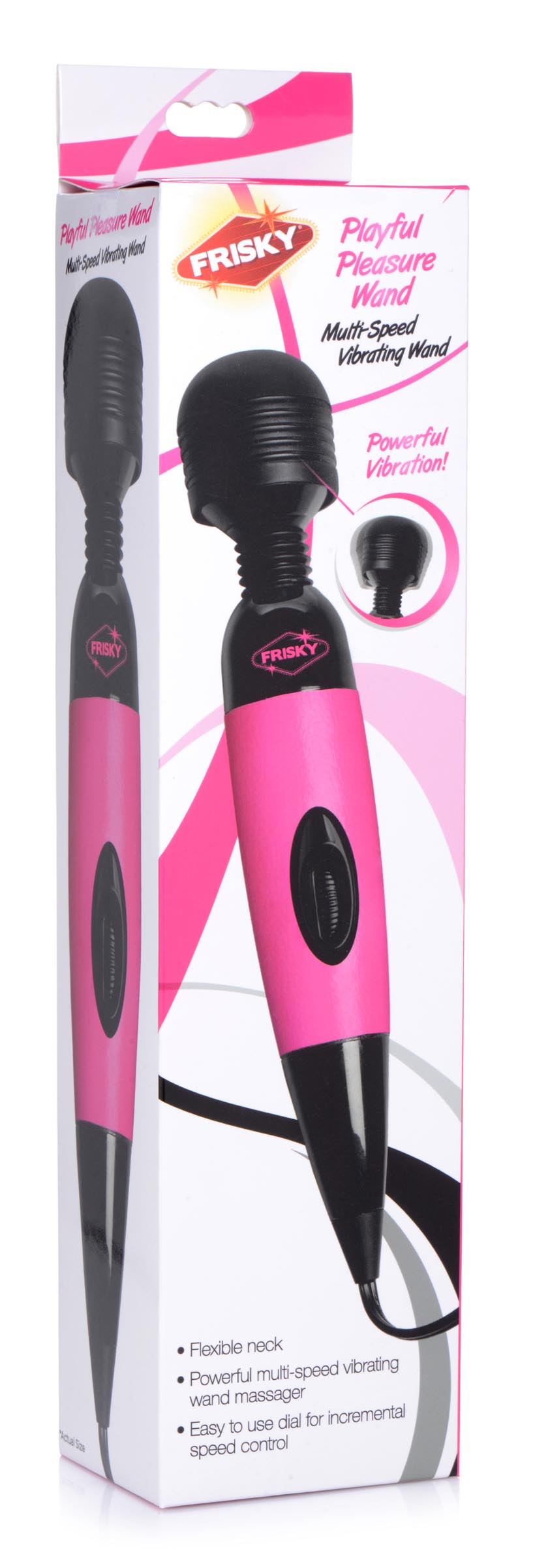 Frisky Playful Pleasure Multi-Speed Vibrating Wand - Pink Pink