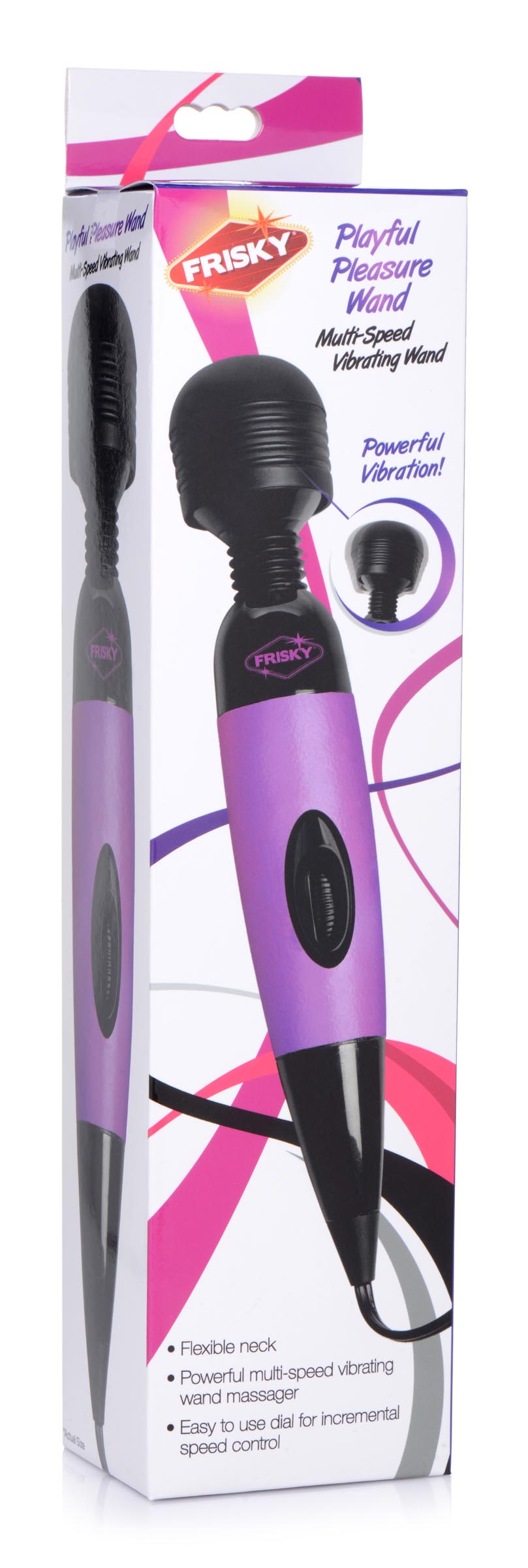Frisky Playful Pleasure Multi-Speed Vibrating Wand - Pink Purple