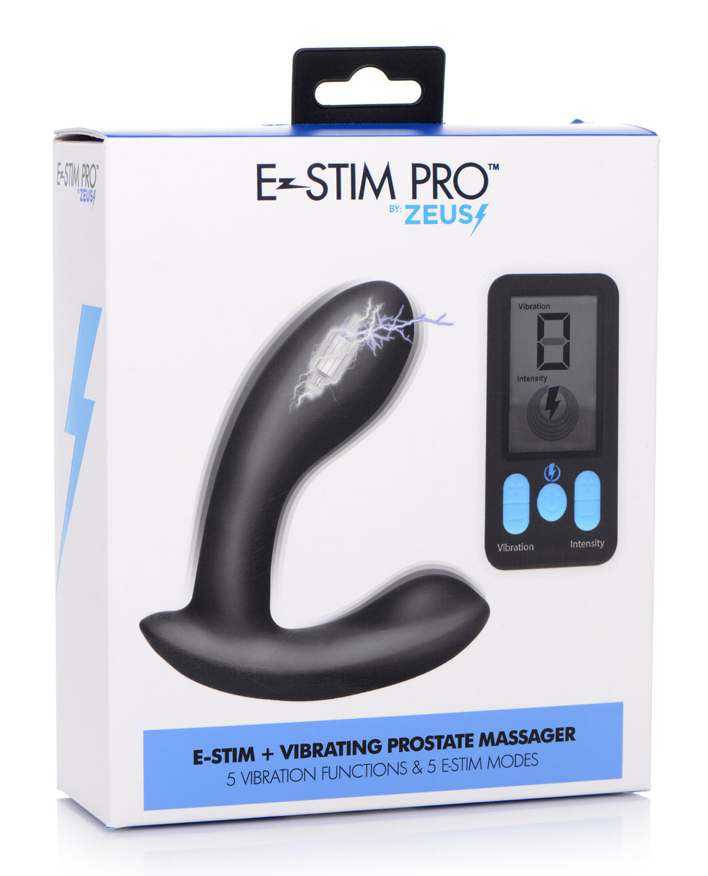 Zeus Electrosex E-Stim Pro Silicone Vibrating Prostate Massager with Remote Control Black