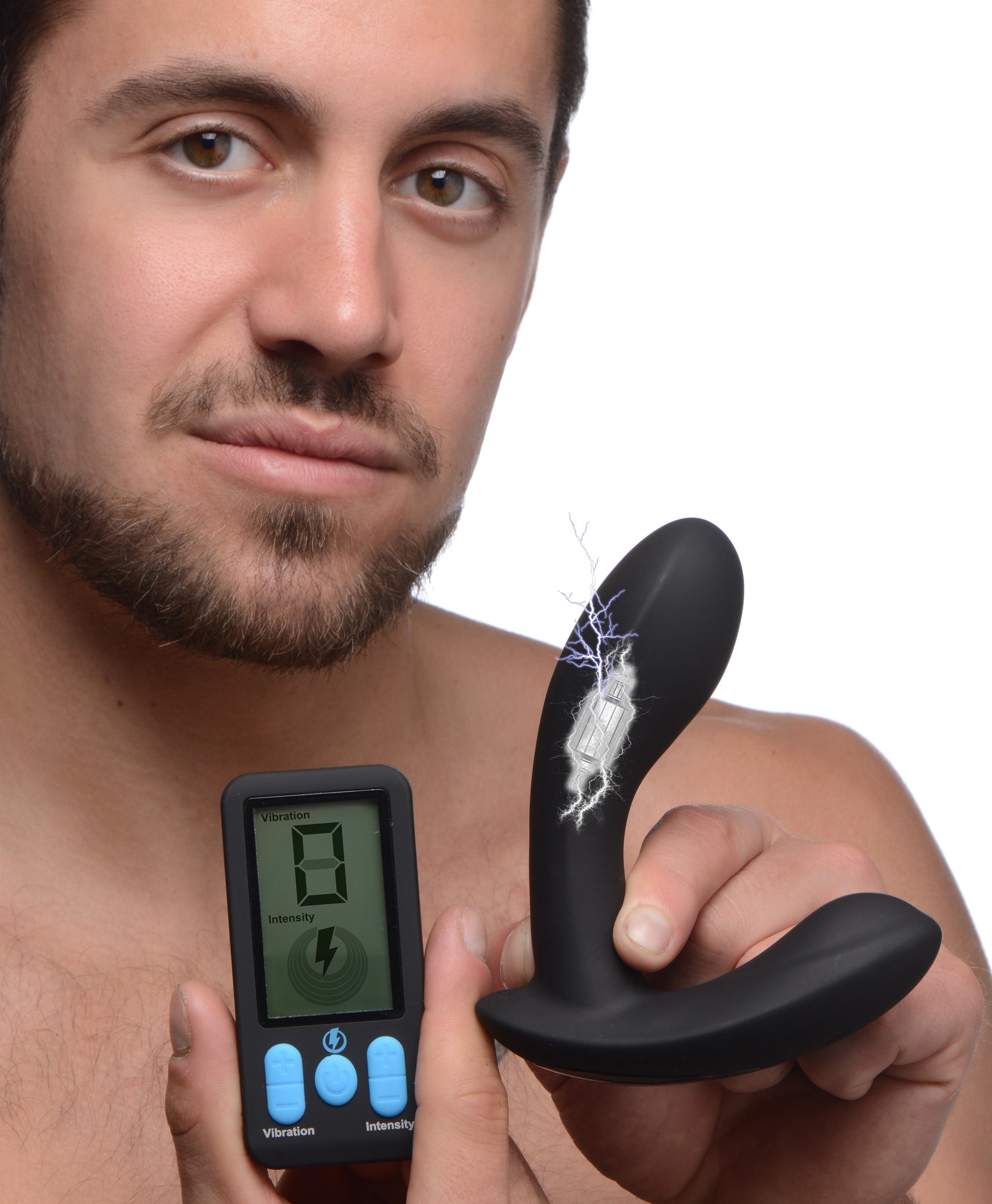 Zeus Electrosex E-Stim Pro Silicone Vibrating Prostate Massager with Remote Control Black