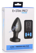 Zeus Electrosex E-Stim Pro Silicone Vibrating Anal Plug with Remote Control Black