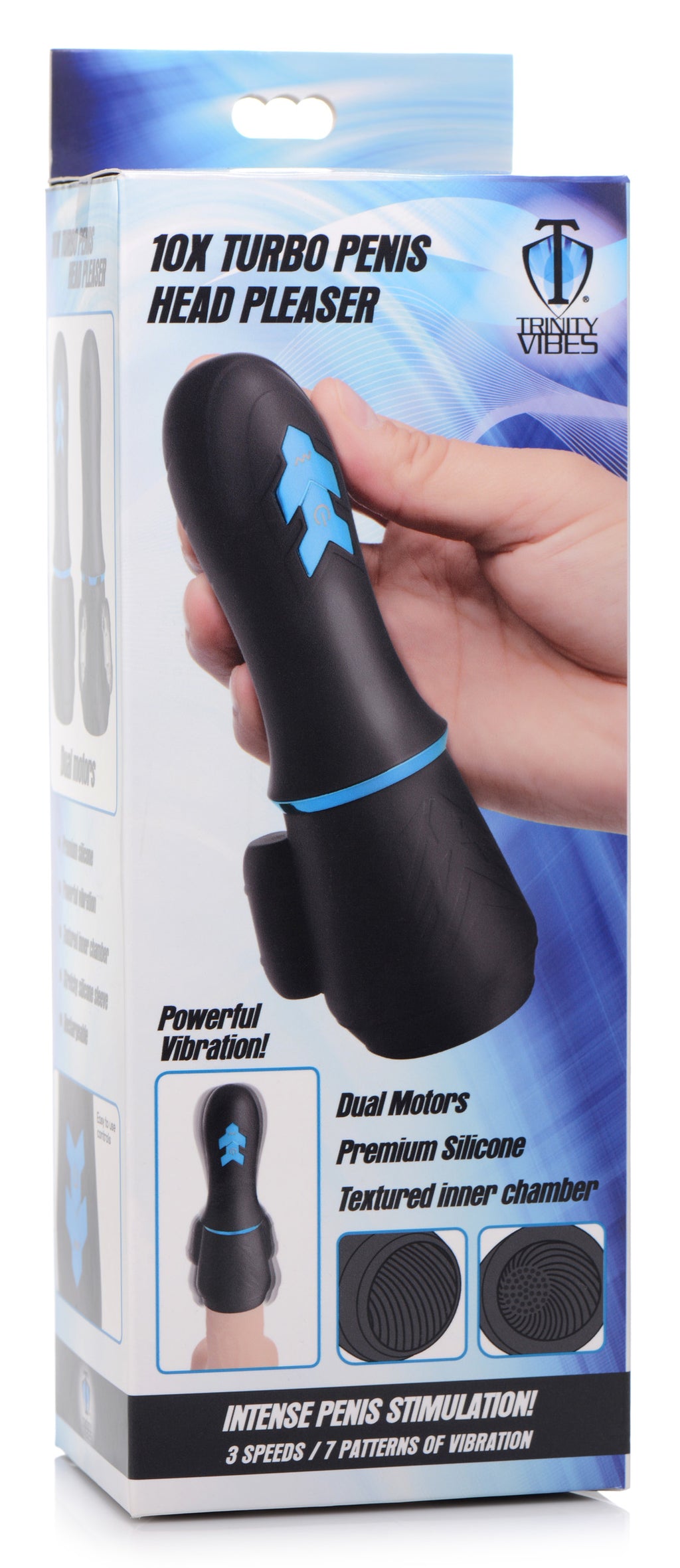 Trinity Men 10X Turbo Silicone Penis Head Pleaser Black