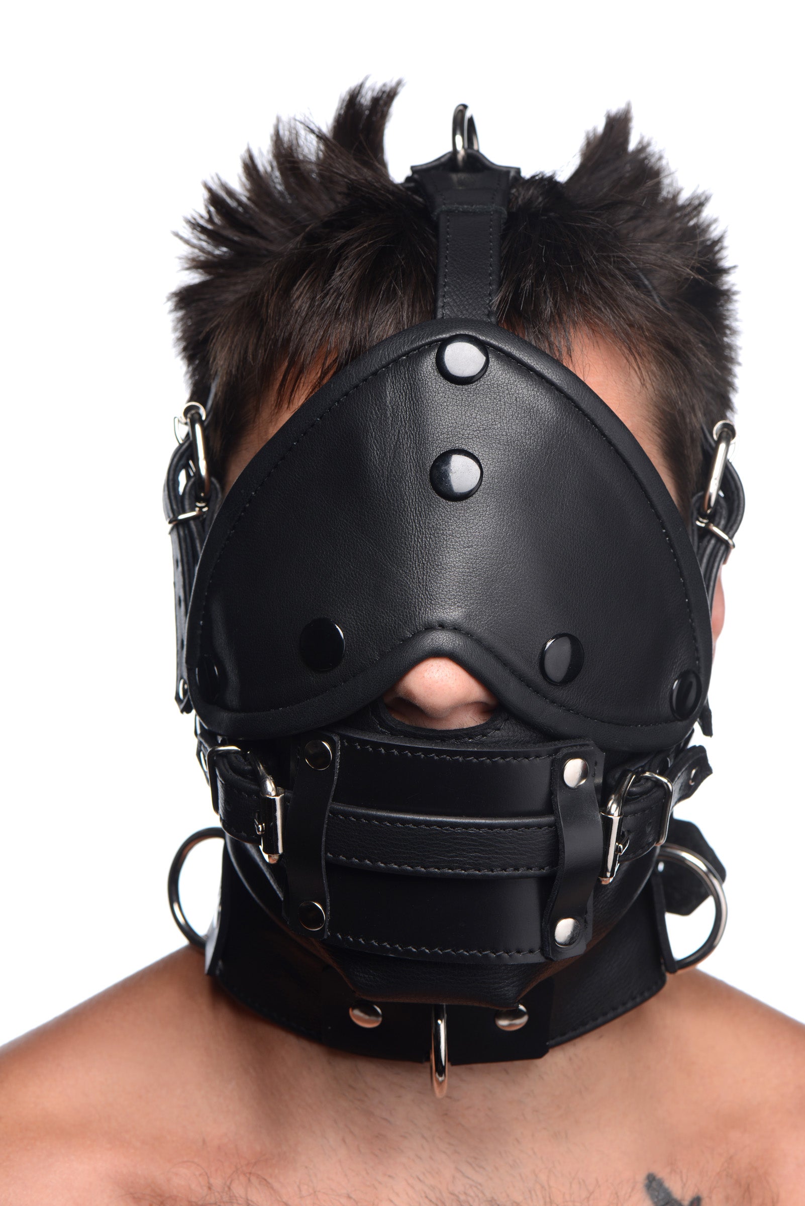 Strict Leather Leather Head Harness with Removeable Gag Black