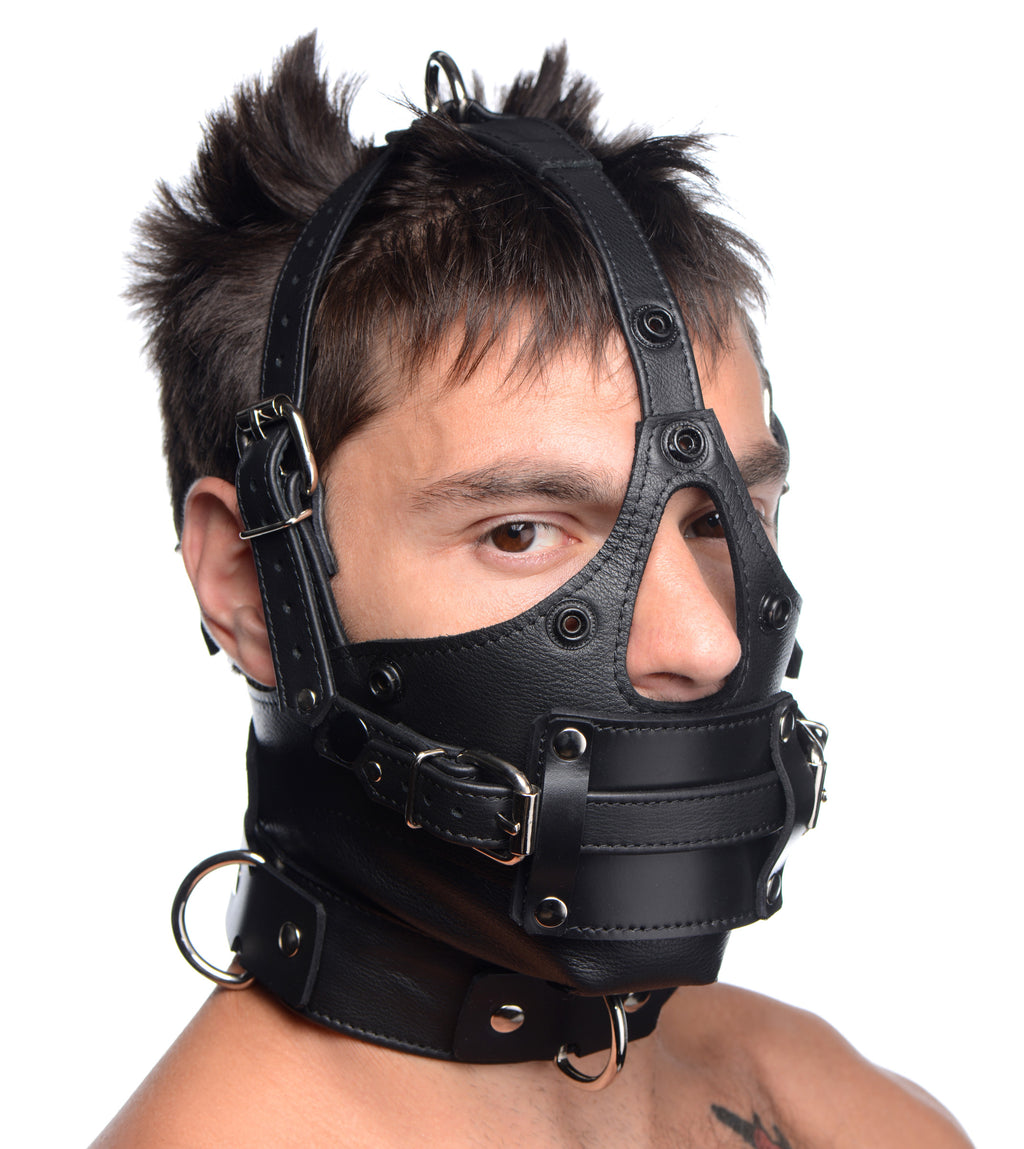 Strict Leather Leather Head Harness with Removeable Gag Black