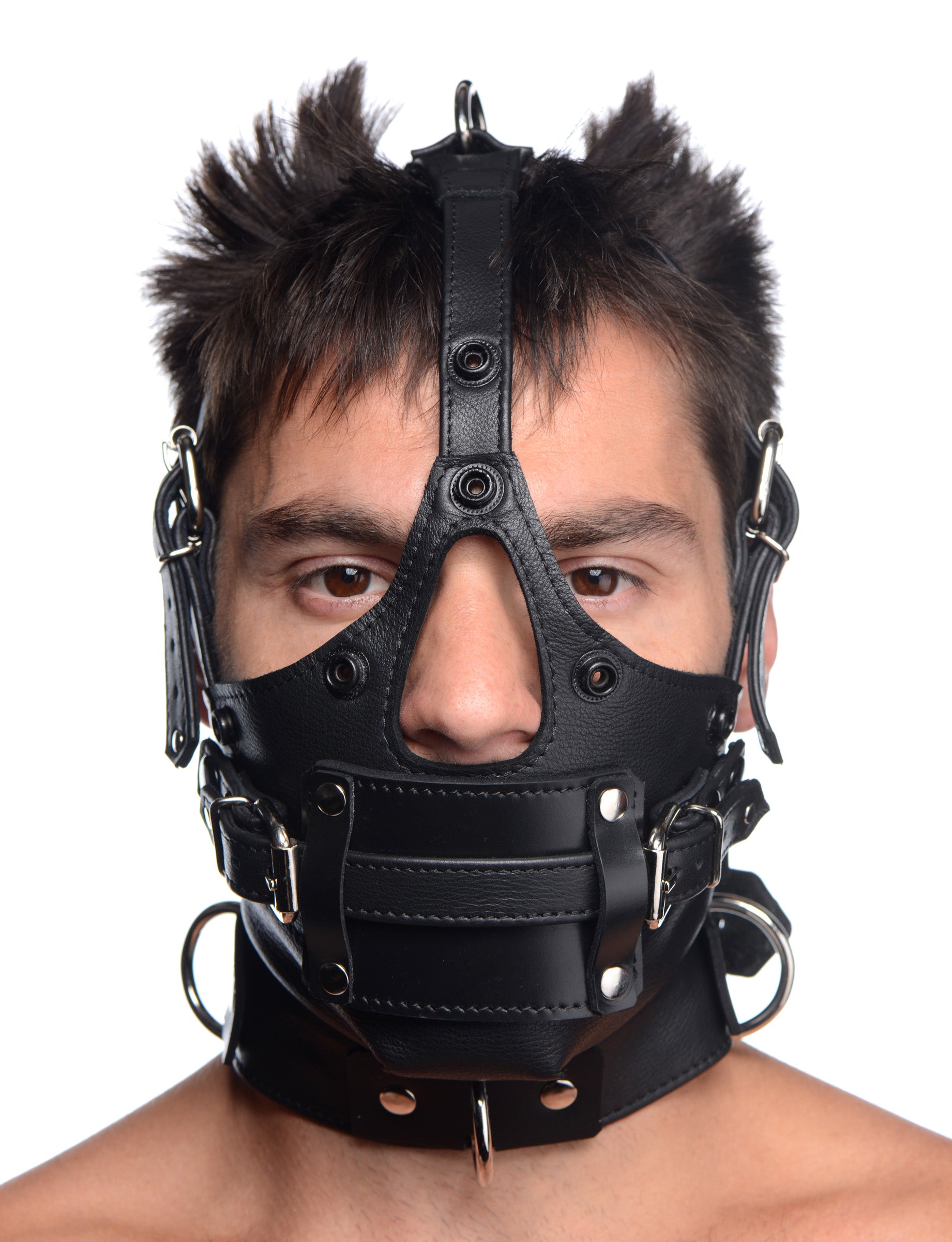Strict Leather Leather Head Harness with Removeable Gag Black