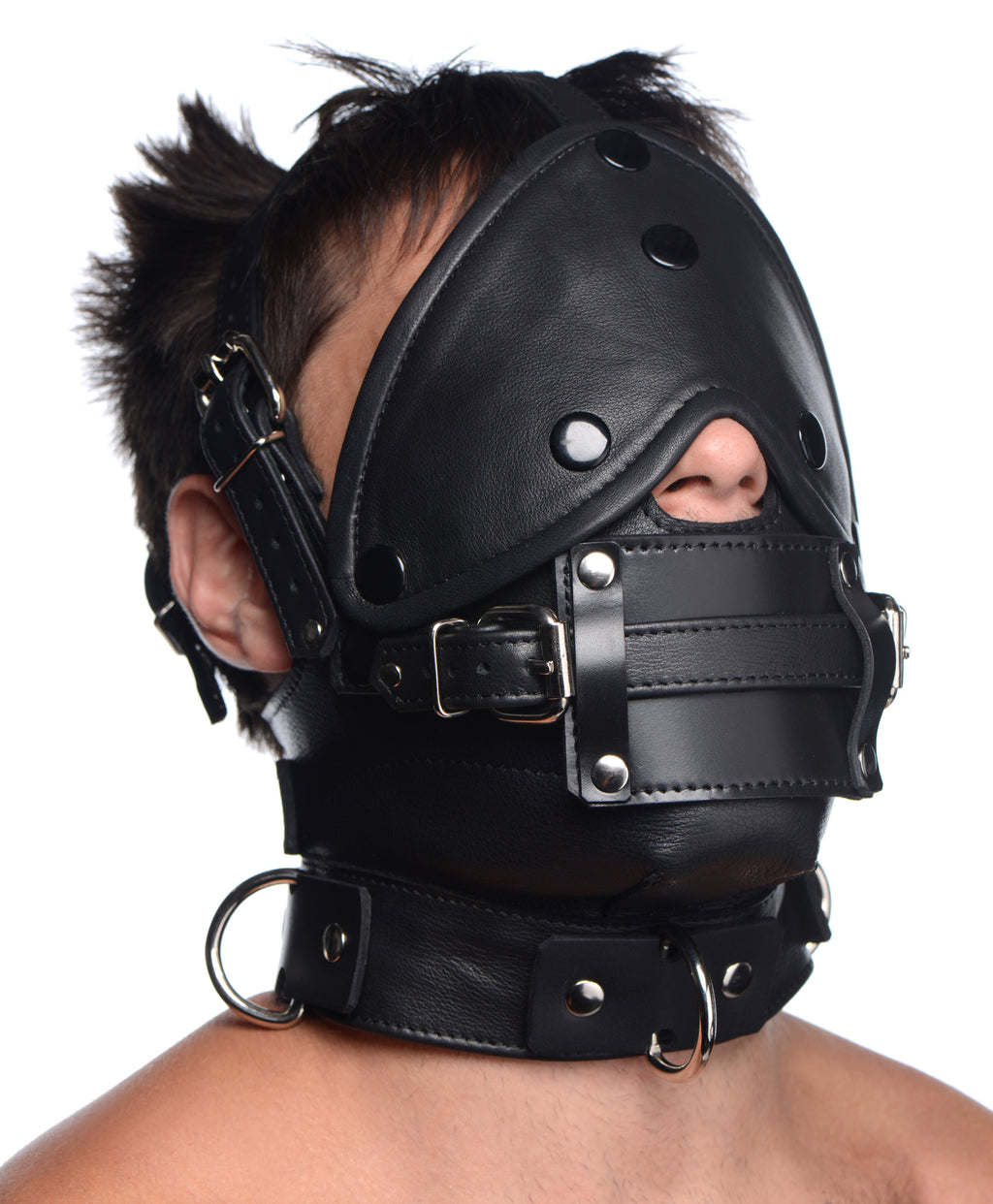 Strict Leather Leather Head Harness with Removeable Gag Black