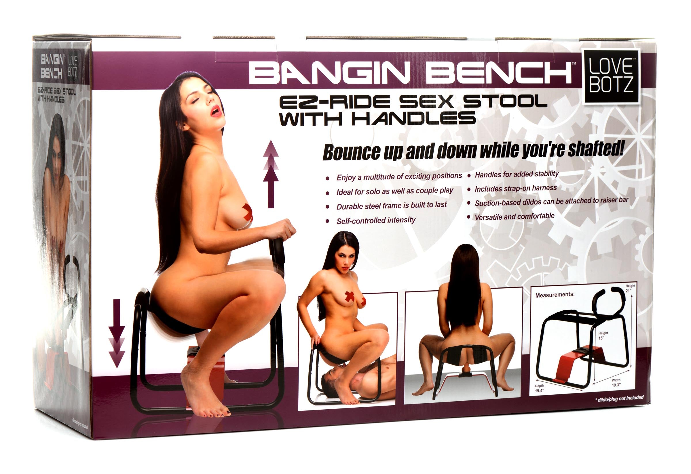 LoveBotz Bangin Bench EZ-Ride Sex Stool with Handles Black