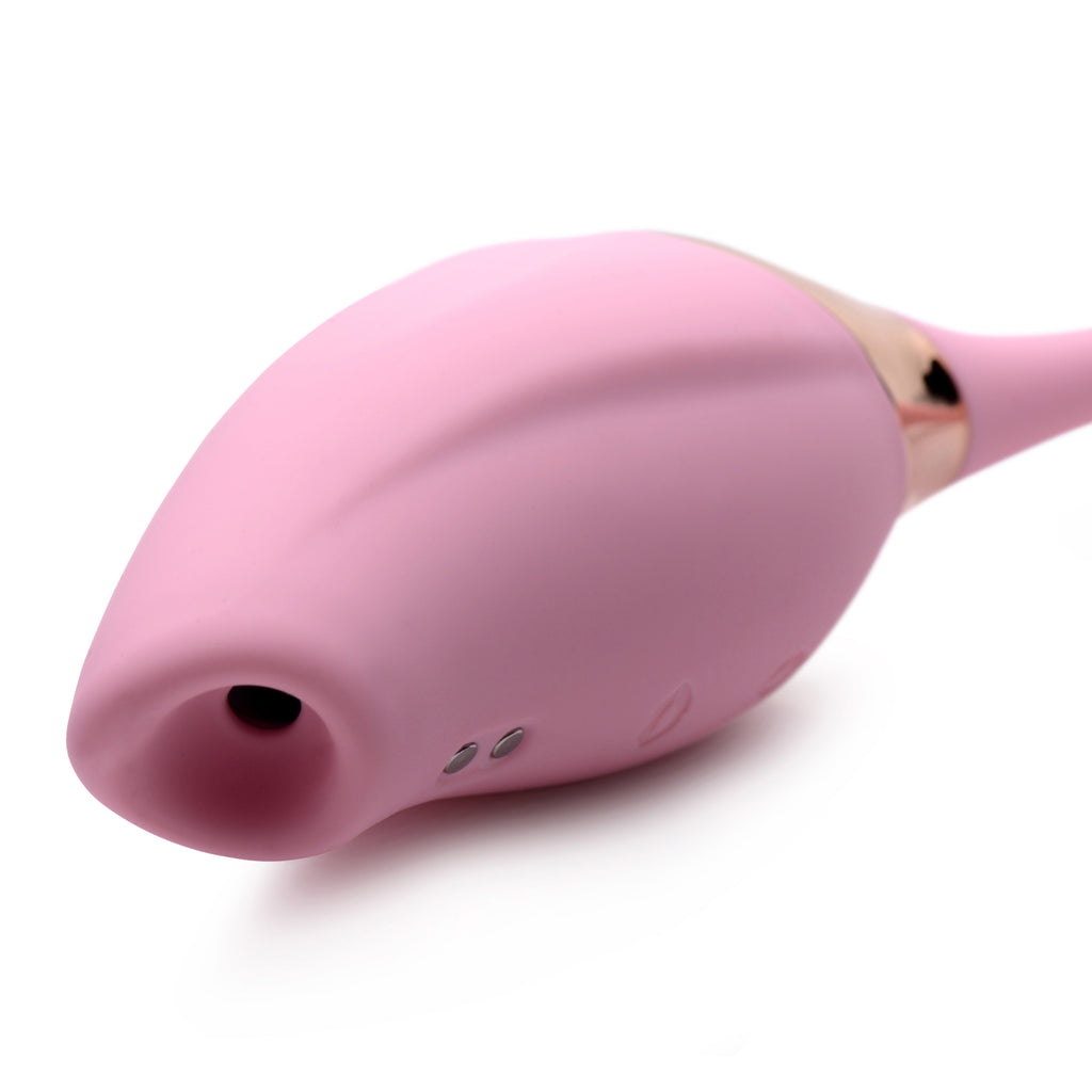 Shegasm Shegasm 8X Tandem Plus Silicone Suction Clitoral Stimulator and Egg Pink