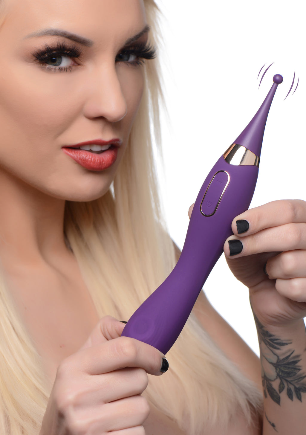 Inmi Pulsing G-spot Pinpoint Silicone Vibrator with Attachments Purple