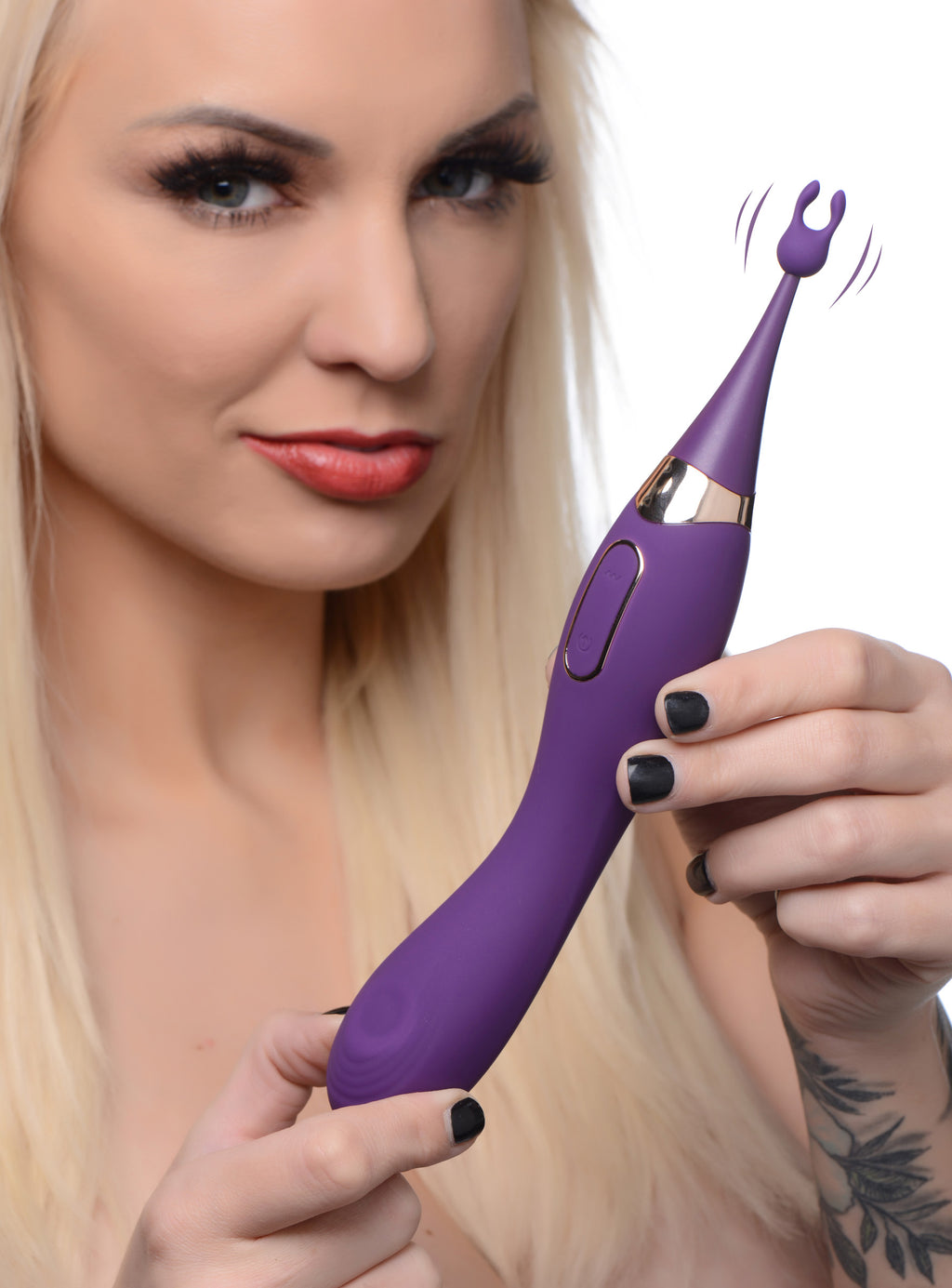 Inmi Pulsing G-spot Pinpoint Silicone Vibrator with Attachments Purple