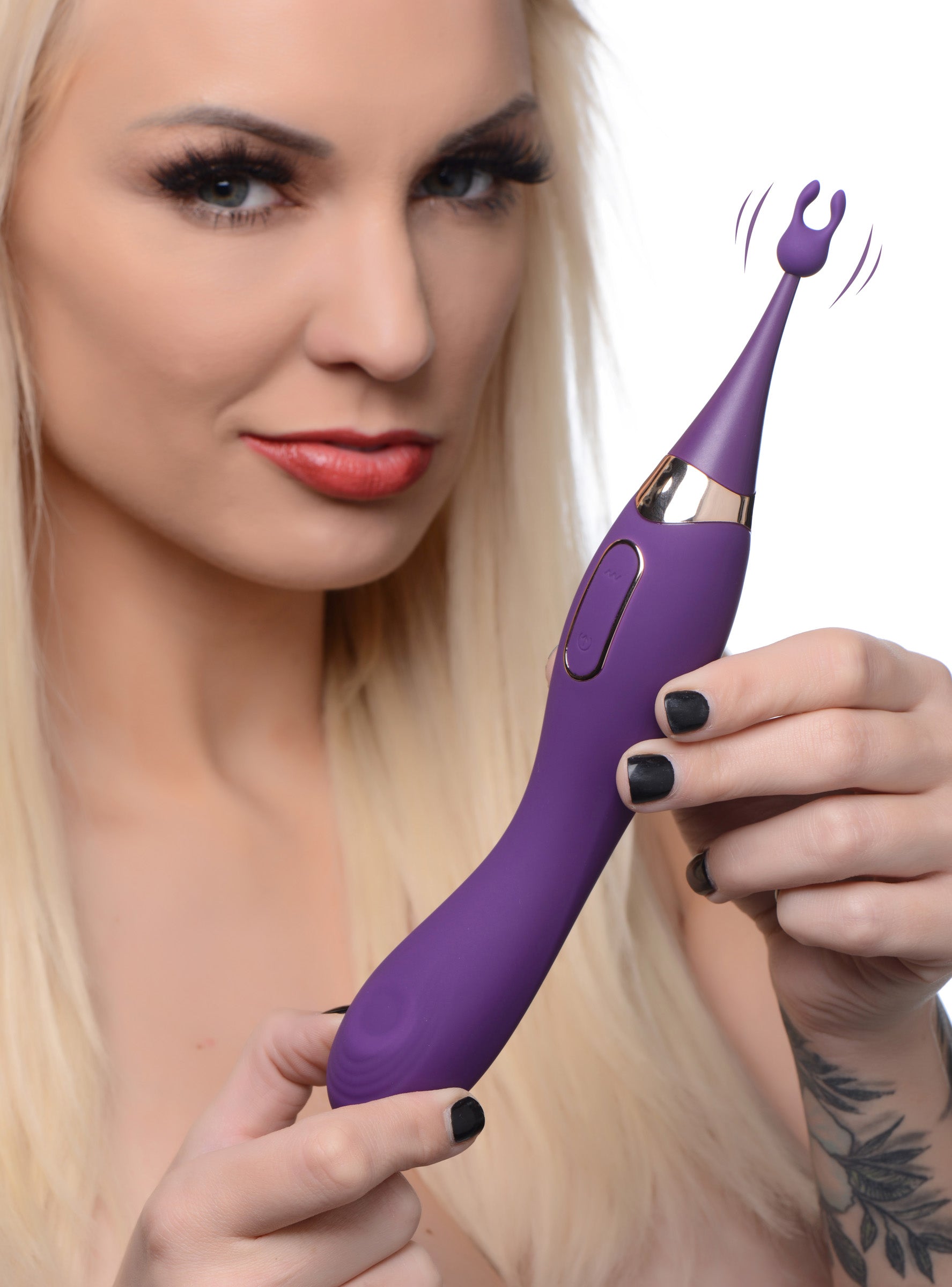 Inmi Pulsing G-spot Pinpoint Silicone Vibrator with Attachments Purple