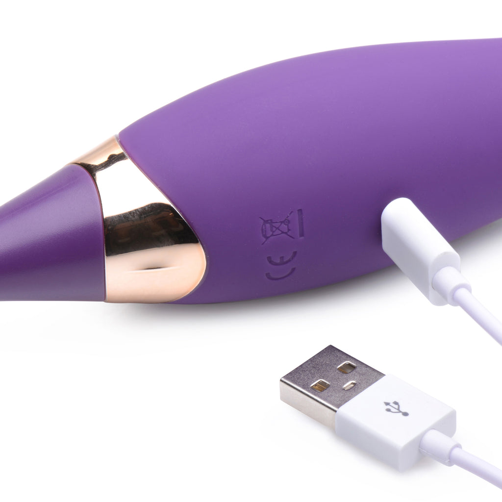 Inmi Pulsing G-spot Pinpoint Silicone Vibrator with Attachments Purple